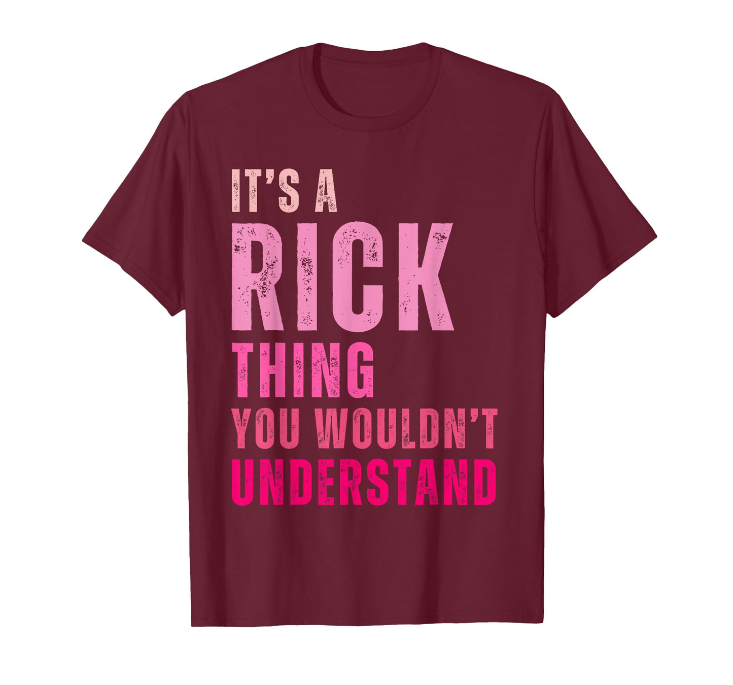 Rick Personalized Name Apparel It's A Rick Thing You Wouldn't Understand Vintage Unisex T-Shirt Black Small Short Sleeve