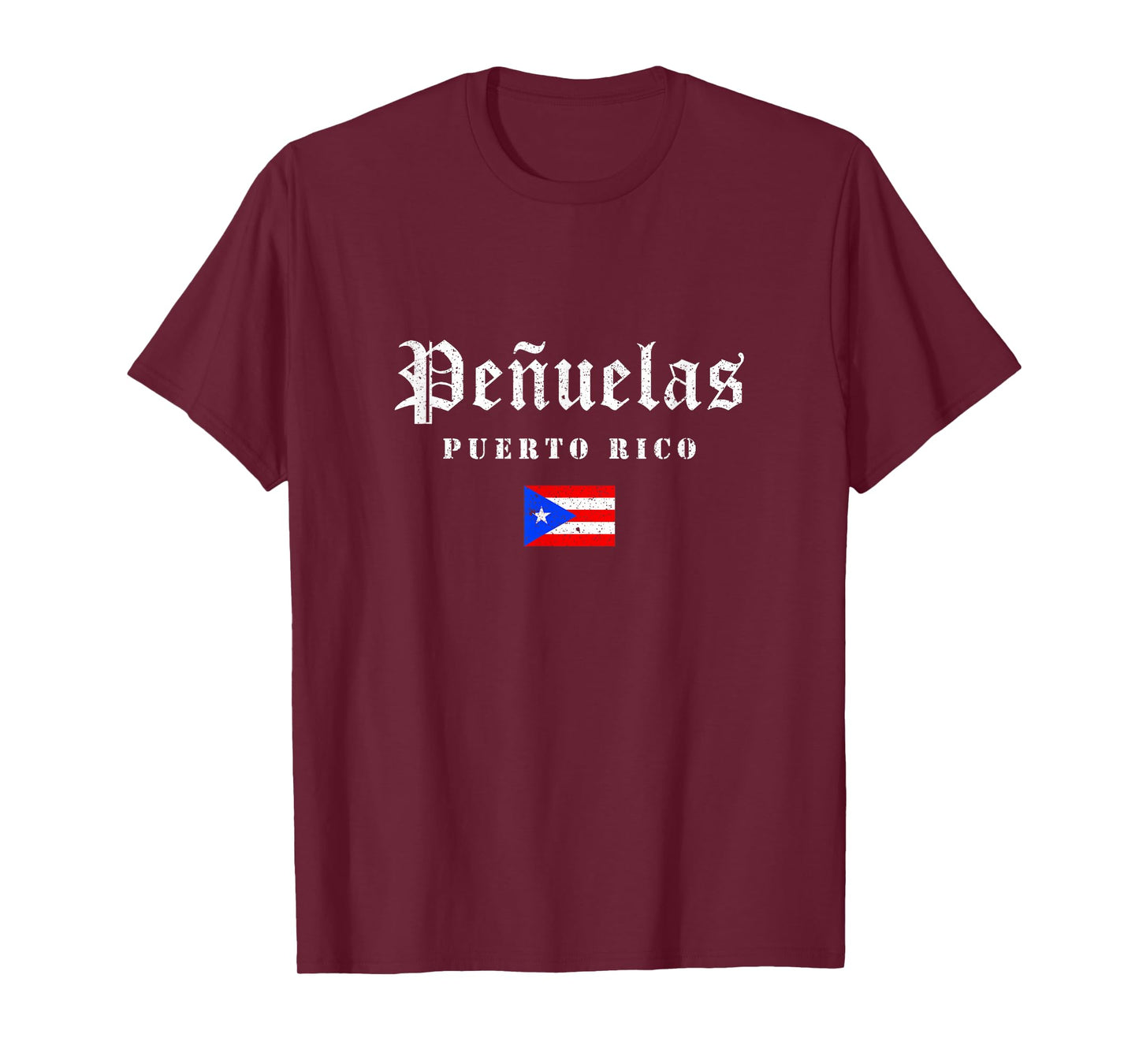 Vintage Peñuelas Puerto Rico Flag Pride Home Root Travel T-Shirt