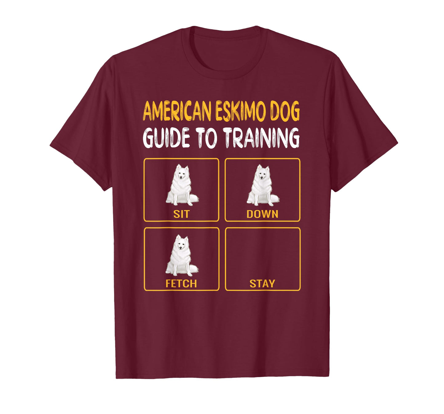 Funny American Eskimo Dog Guide To Training Dog Obedience T-Shirt
