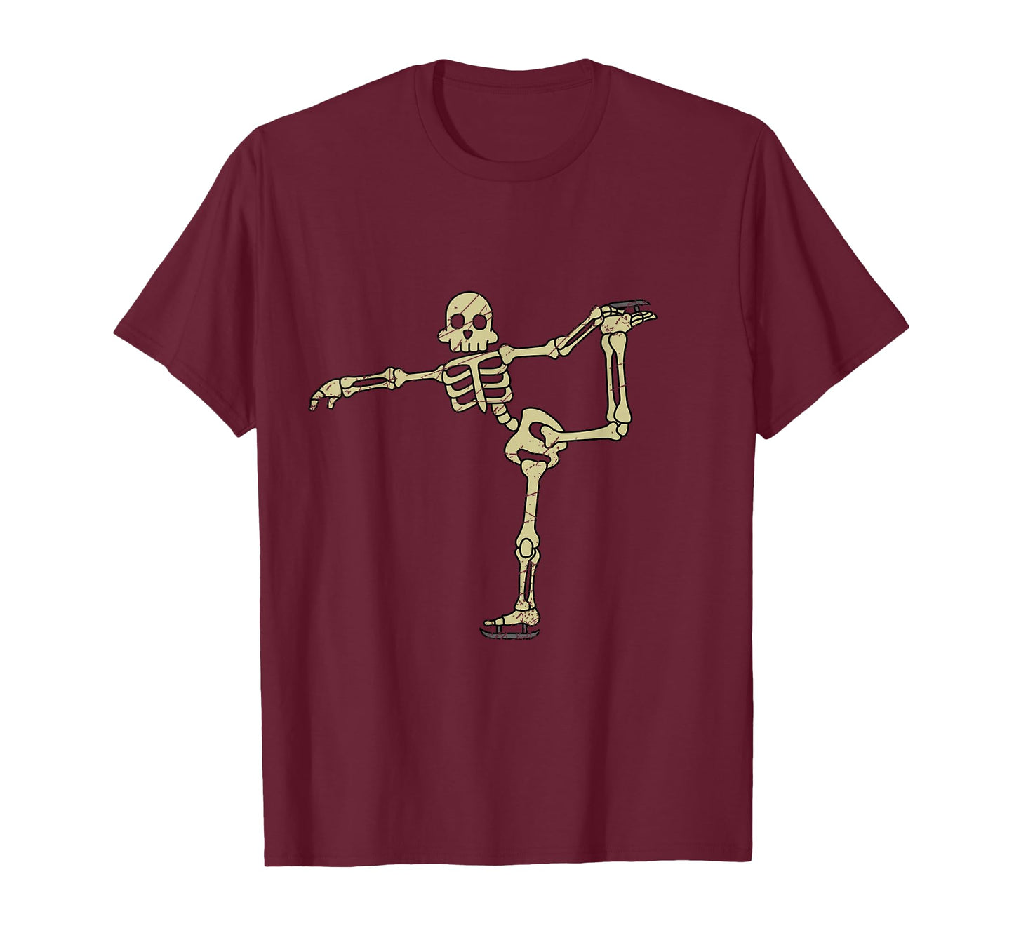 Funny Skeleton Ice Skates Skeleton Halloween Costume T-Shirt