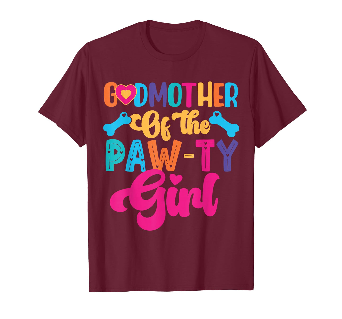Godmother Of The Birthday Girl Dog Paw Family Matching Party T-Shirt