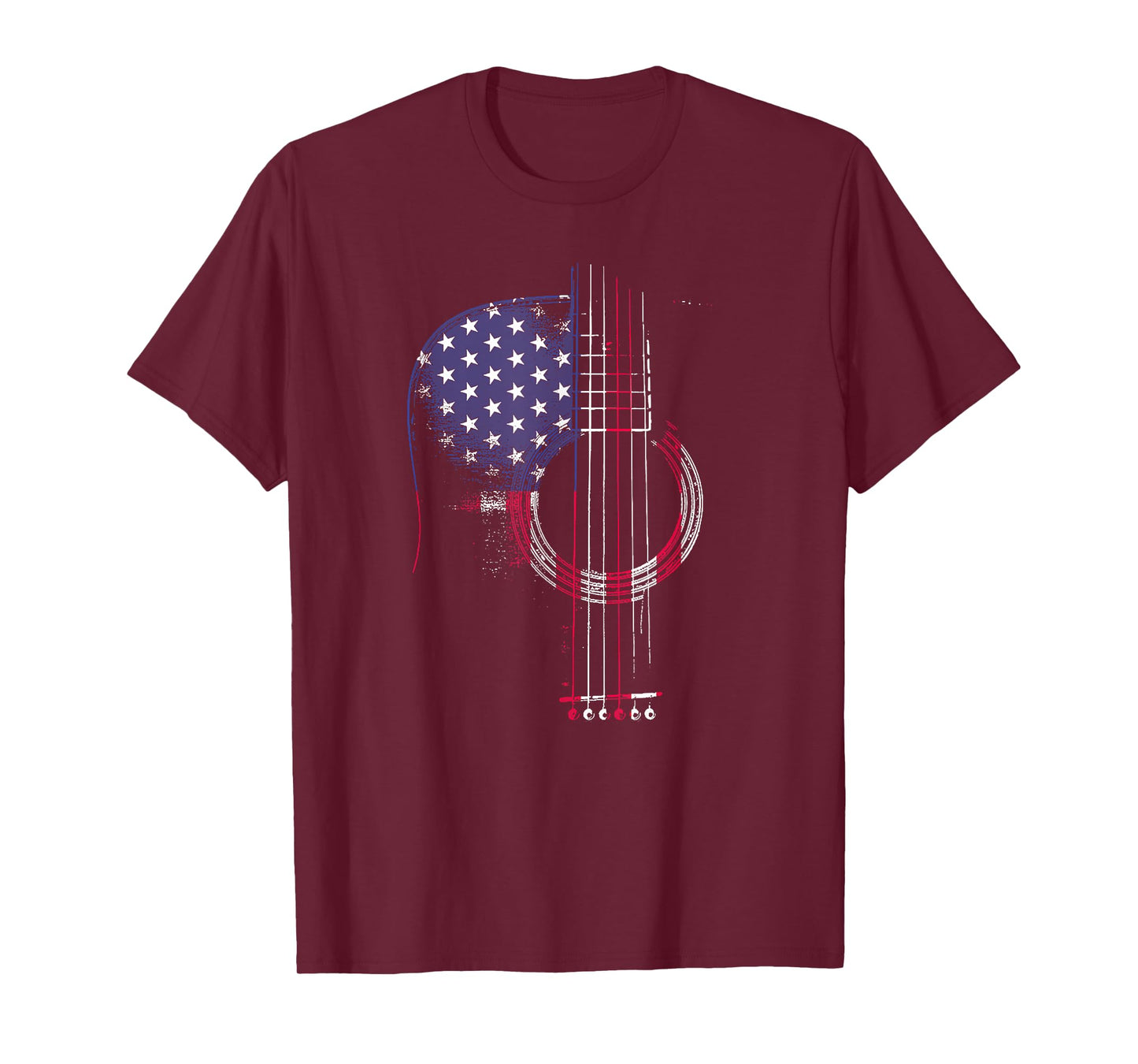 Funny Guitar America Flag Patriotic 4th Of July Women Men T-Shirt