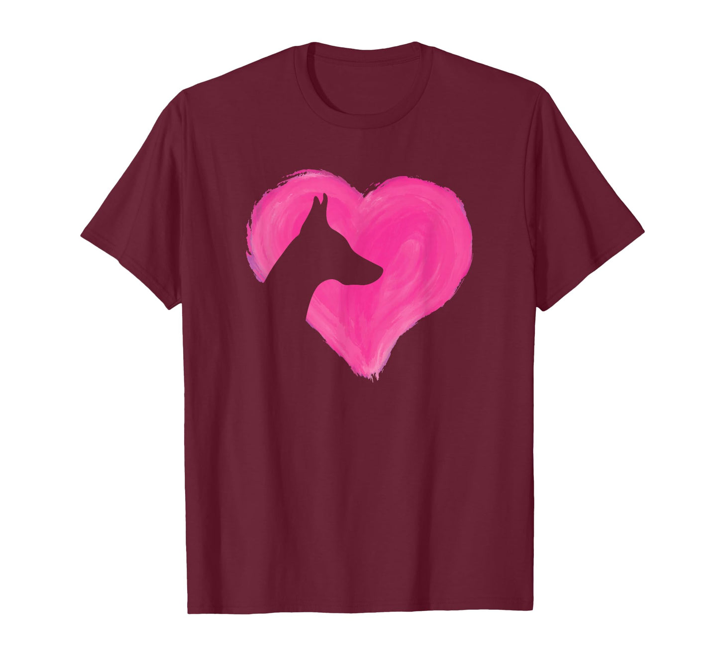 Doberman Heart Silhouette Dobermann Family Breed Dog T-Shirt