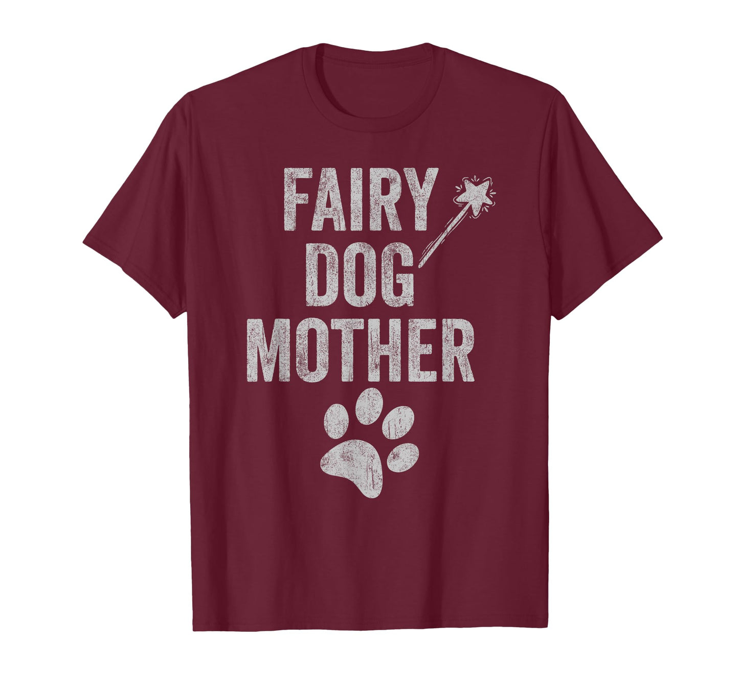 Fairy Dogmother dog mother paw print funny mom of dogs retro T-Shirt