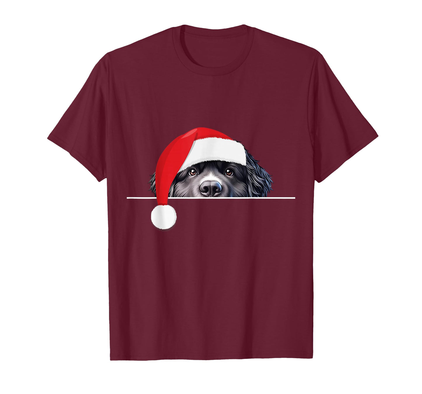 New foundland Dog Lover Funny Santa Hat Christmas T-Shirt