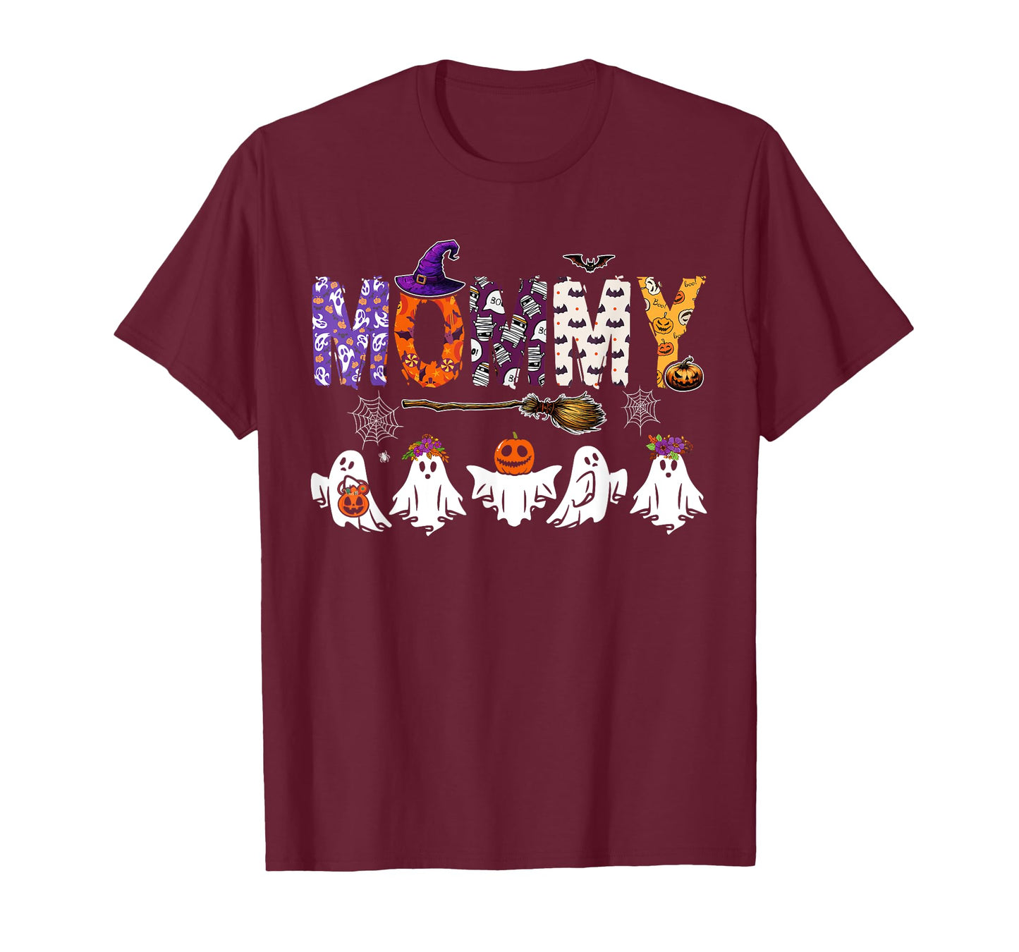 Mommy Halloween Boo Ghost Horror Costume Family Funny Party T-Shirt