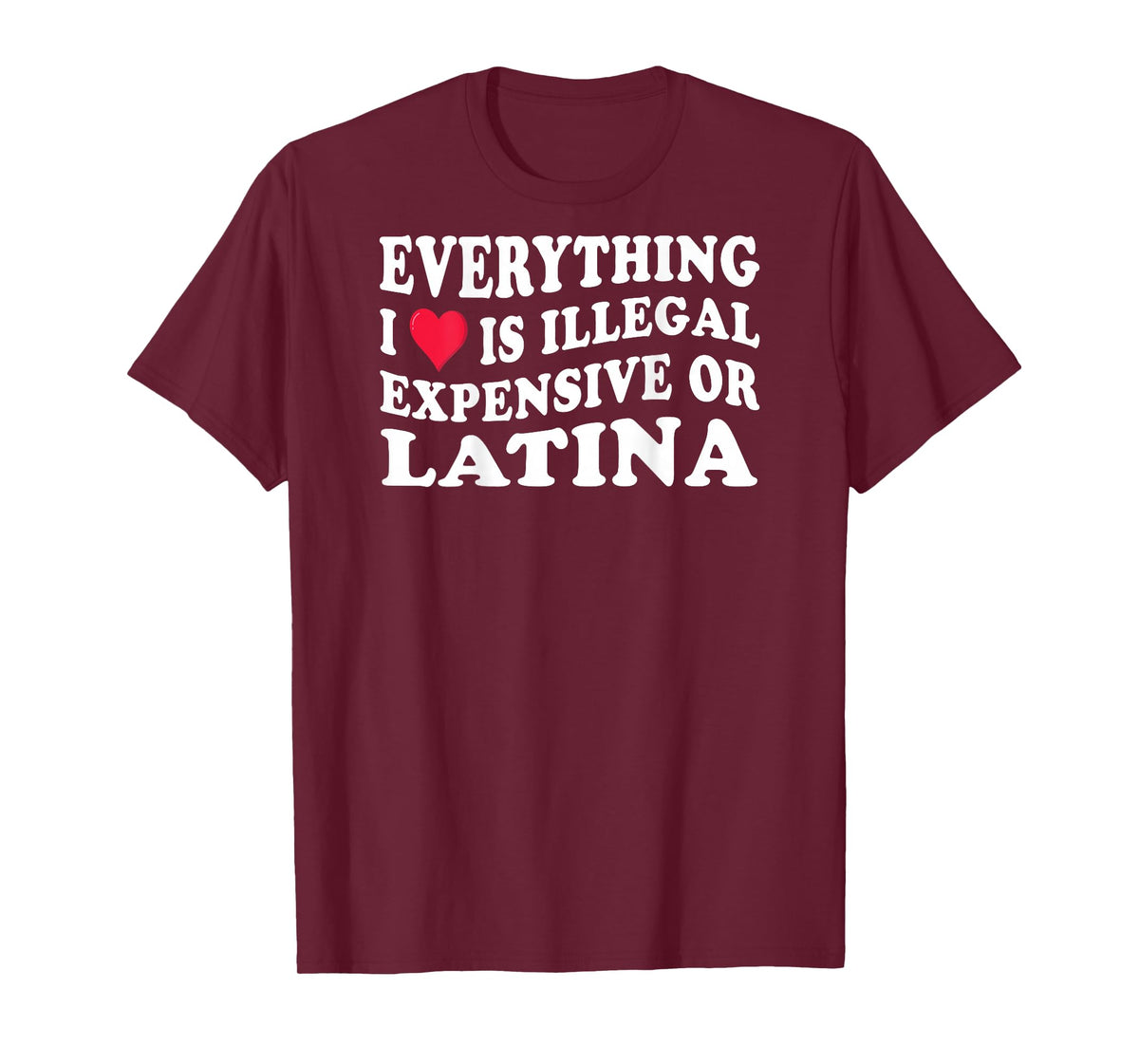 Everything i love is illegal expensive or latina on back T-Shirt