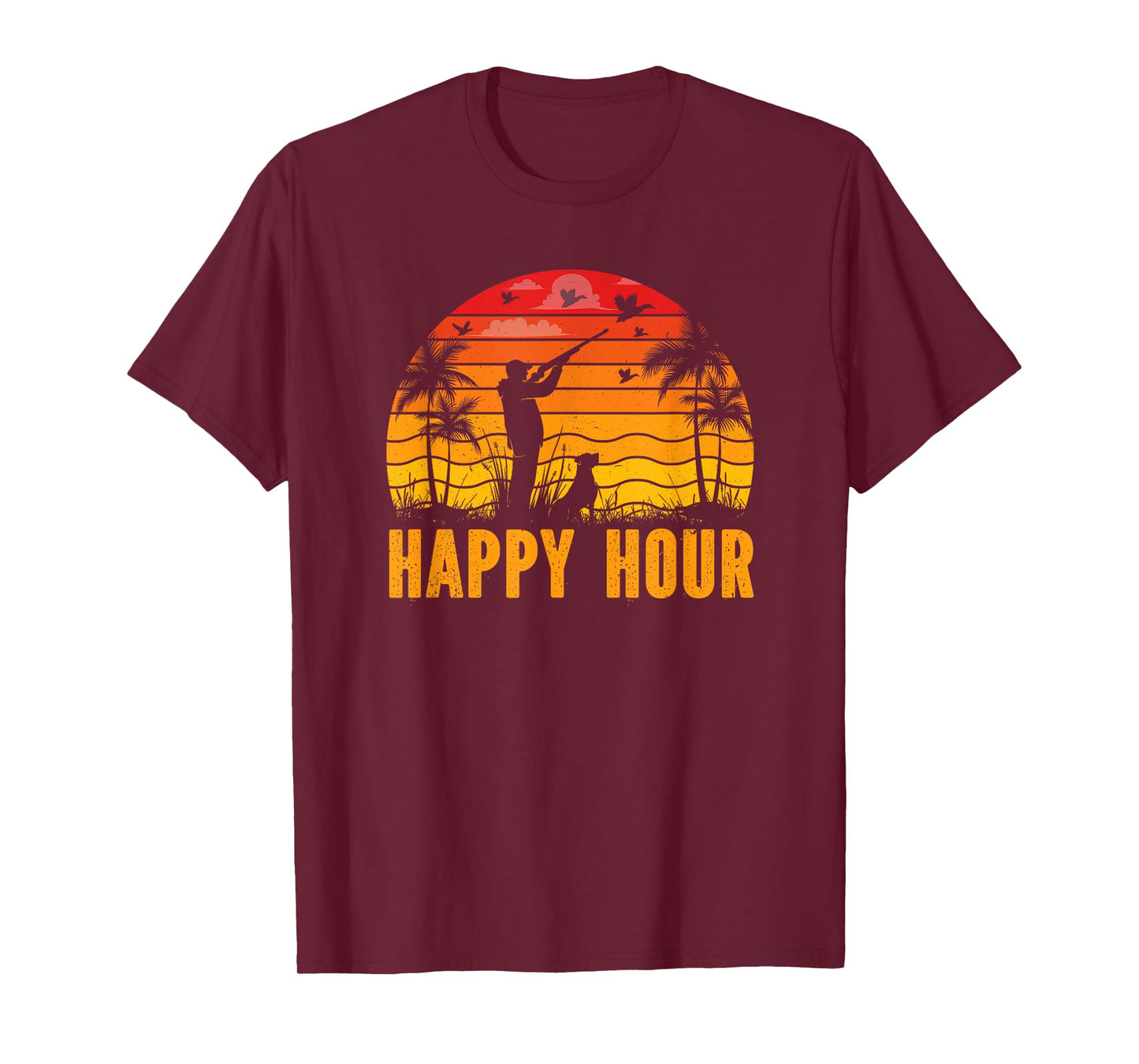 Duck Hunting Apparel, Happy Hour Duck Hunter Hunting Dog T-Shirt for Men Women