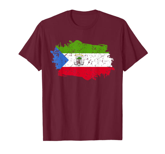 Equatorial Guinea Flag Grunge Country Flag Equatorial Guinea T-Shirt