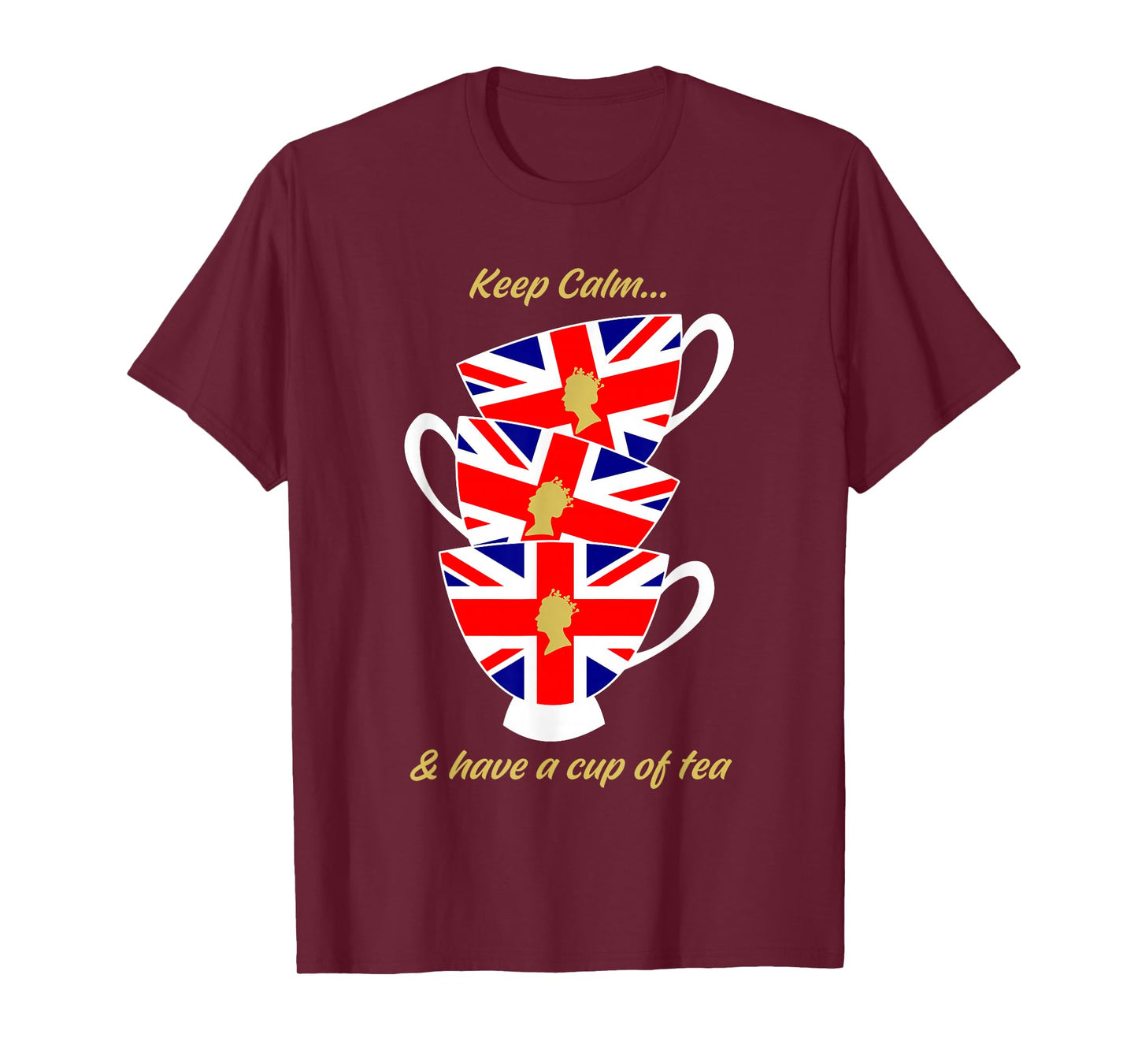 Funny British Flag Keep Calm and Have a Cup of Tea T-Shirt