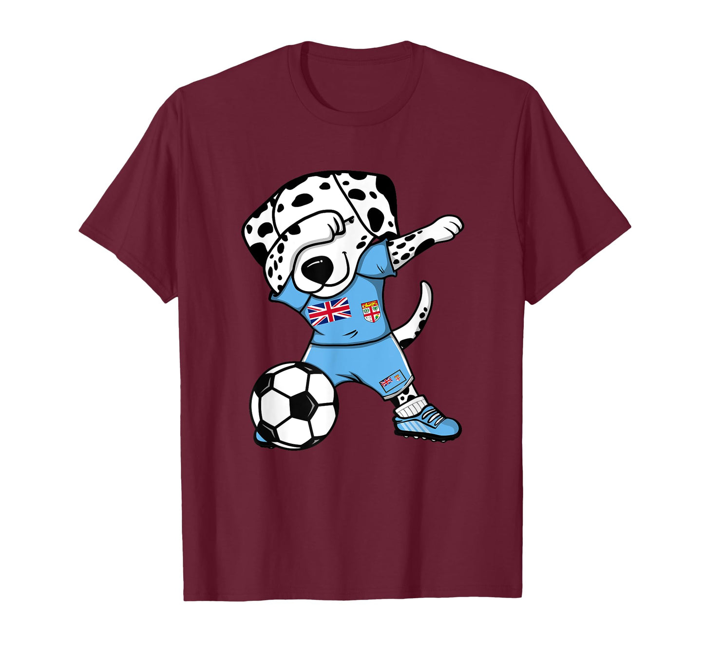 Dabbing Dalmatian Fiji Soccer Fans Jersey Fijian Football T-Shirt