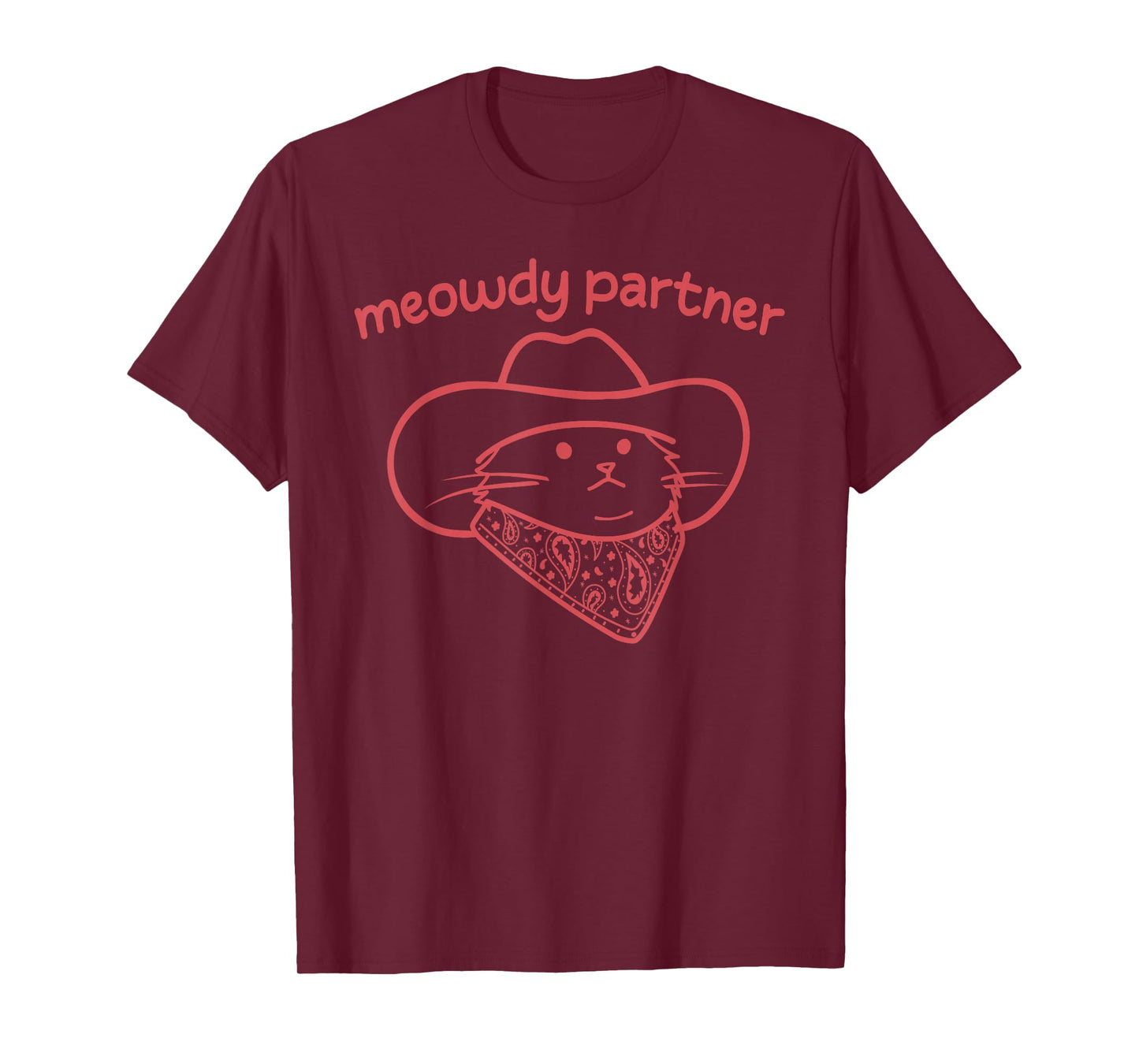 Meowdy Partner Cat Cowboy Hat Country Western Design T-Shirt