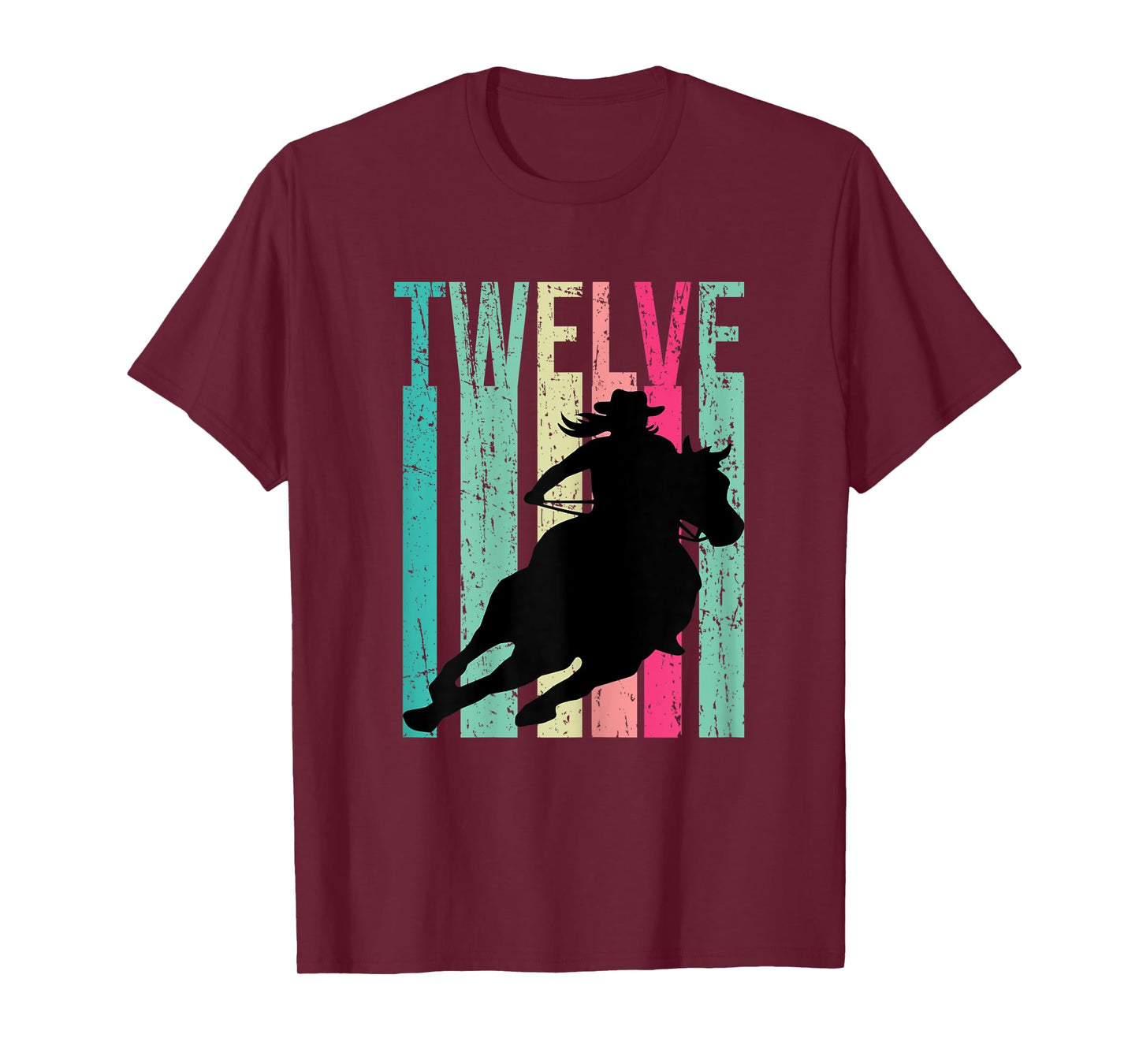 Retro Rodeo 12th Birthday Horse Lover Cowgirl Country 12 T-Shirt