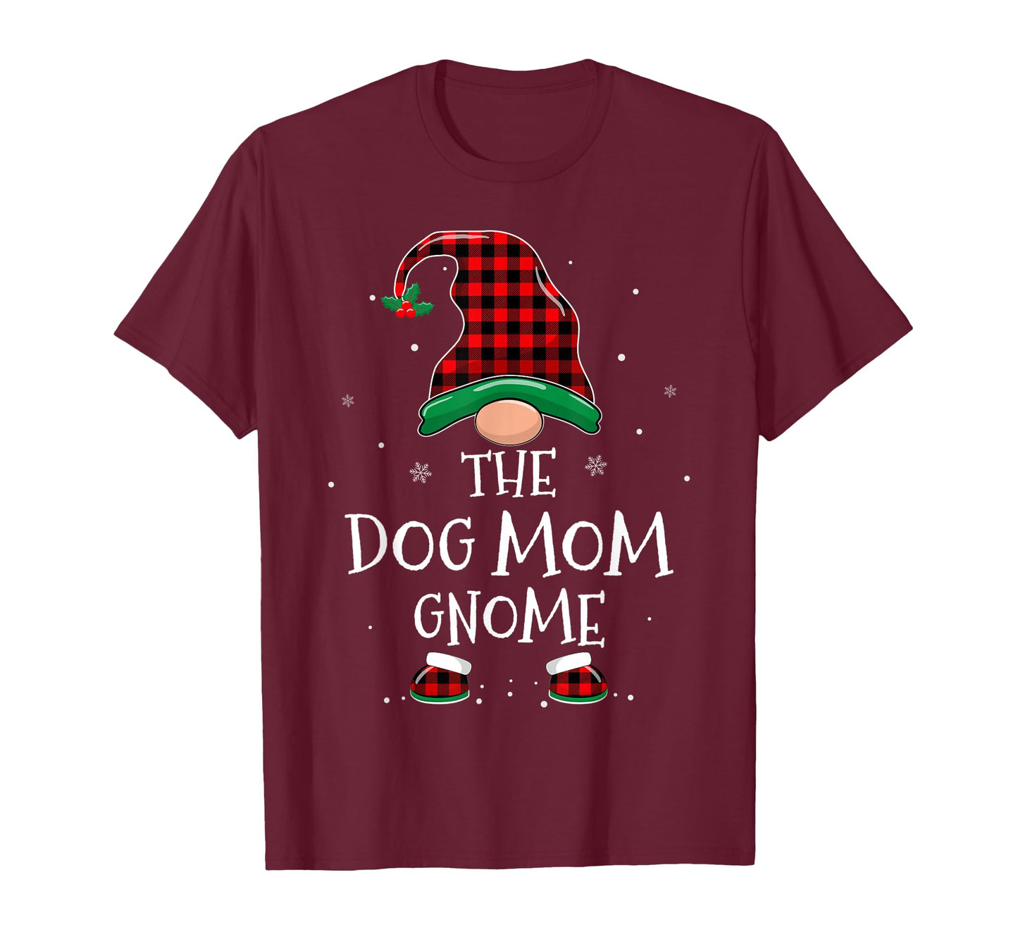 Dog Mom Gnome Xmas Family Matching Plaid Christmas Gnomes T-Shirt
