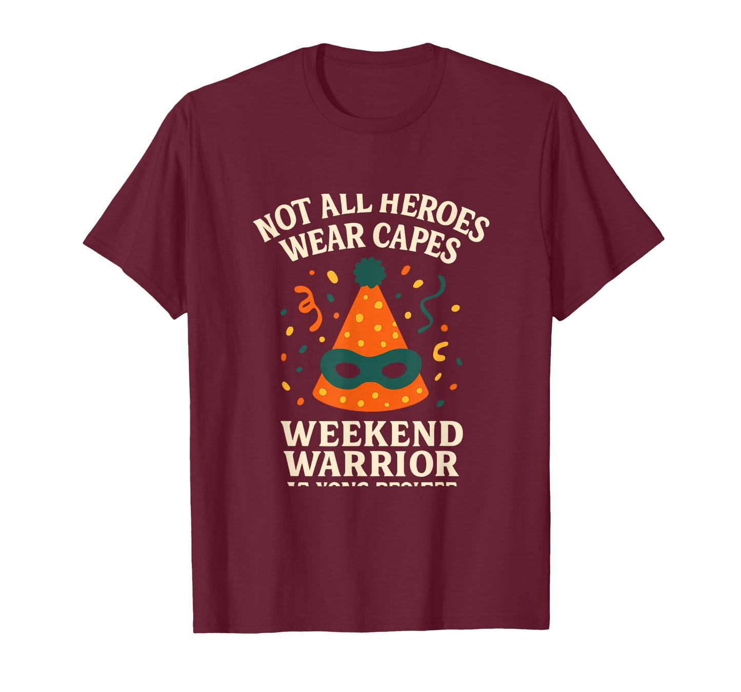 Weekend Warrior Superhero Party Graphic Print T-Shirt