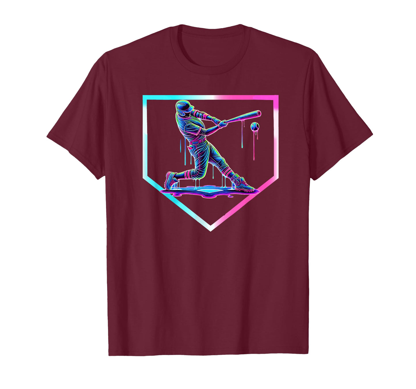 Baseball Drip Ice Cream Baseball Home Plate Boys Baseball T-Shirt