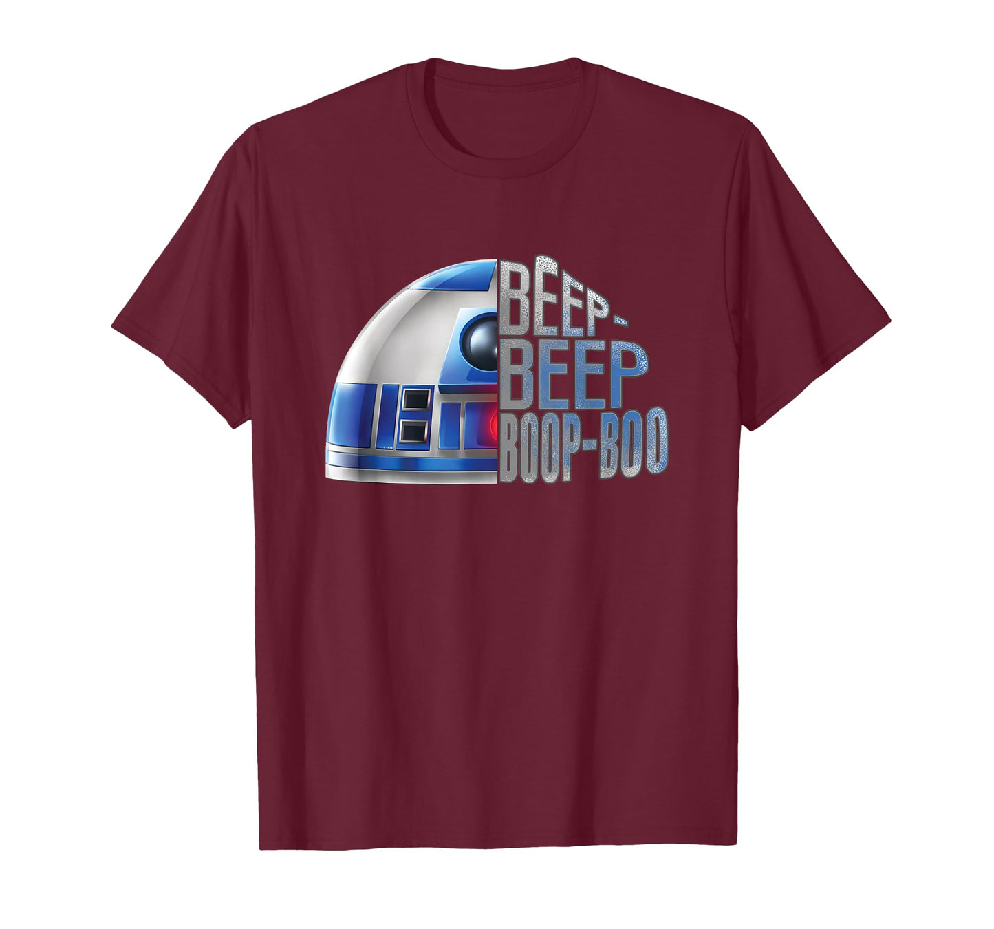 Star Wars Beep-beep Boop-boo R2-D2 Half Text Face Portrait T-Shirt