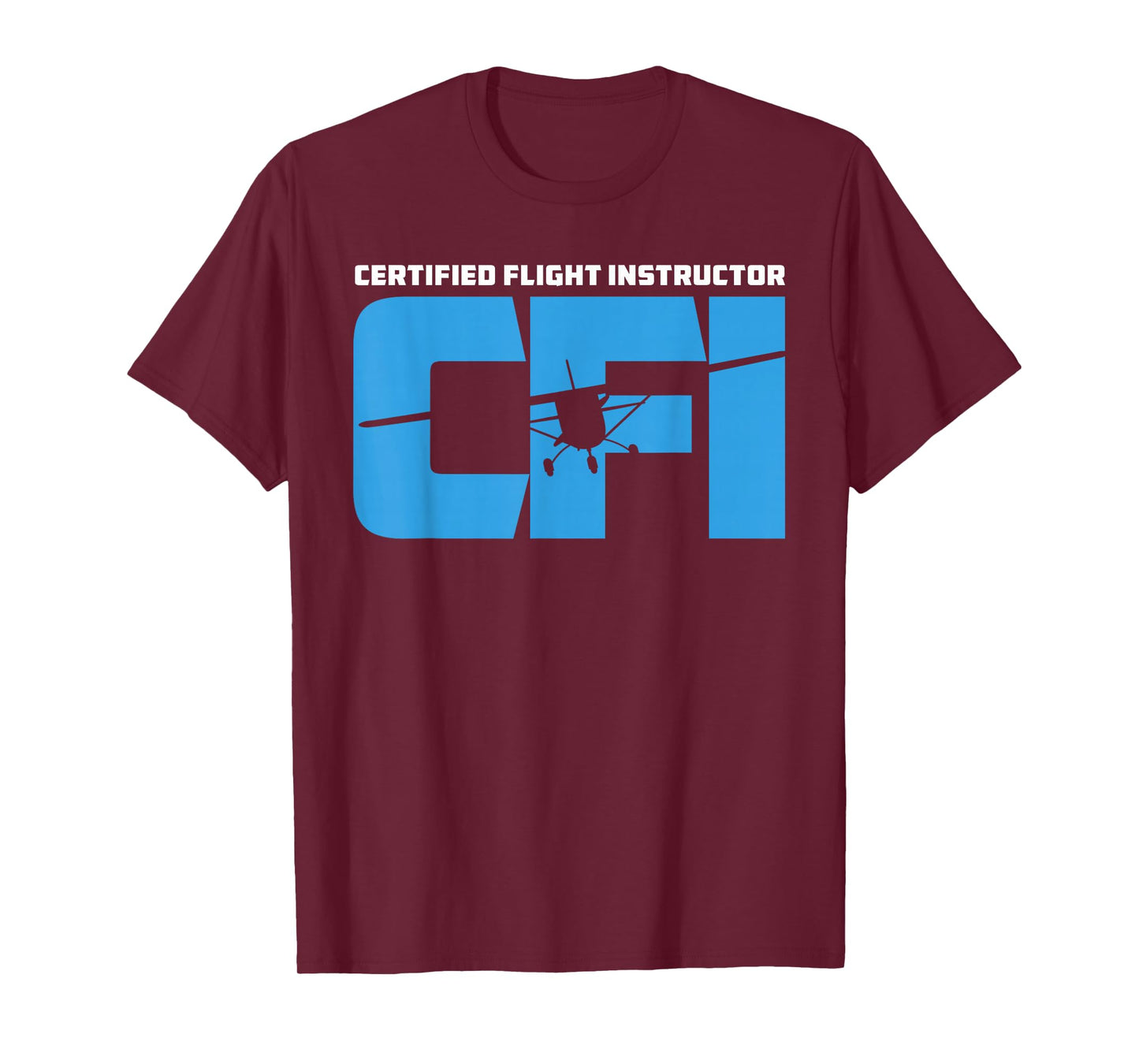 Certified Flight Instructor CFI Airplane Silhouette Design T-Shirt