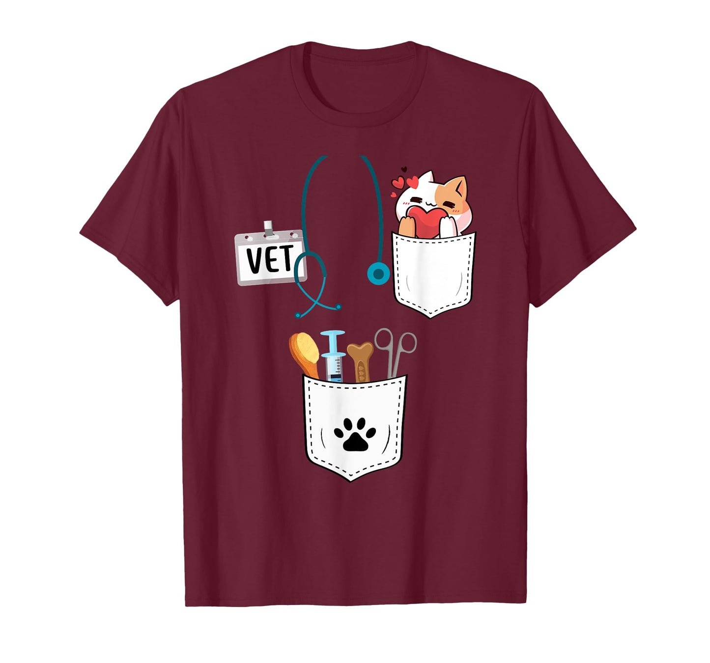 Vet Tech Veterinarian Halloween Costume For Adult Kids Women T-Shirt