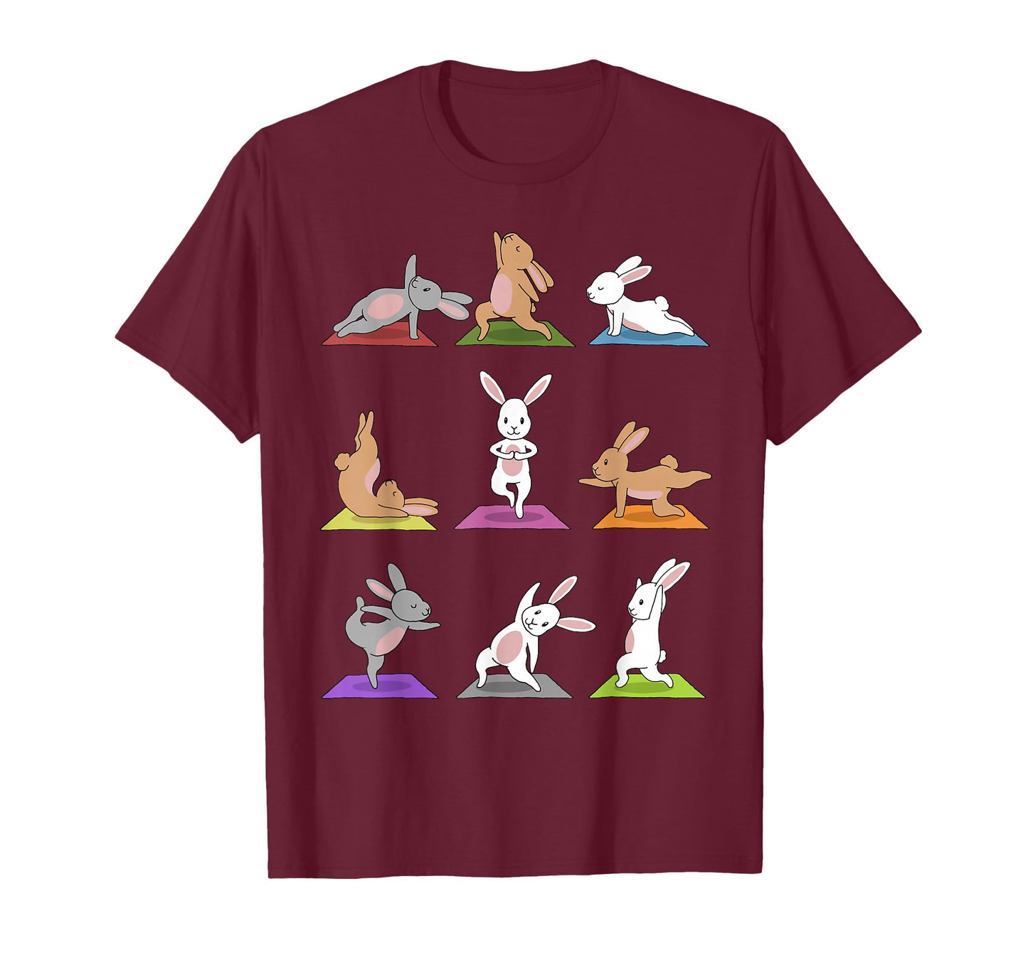 Bunny Yoga T-Shirt Funny Rabbits in Yoga Poses Sports Tee T-Shirt