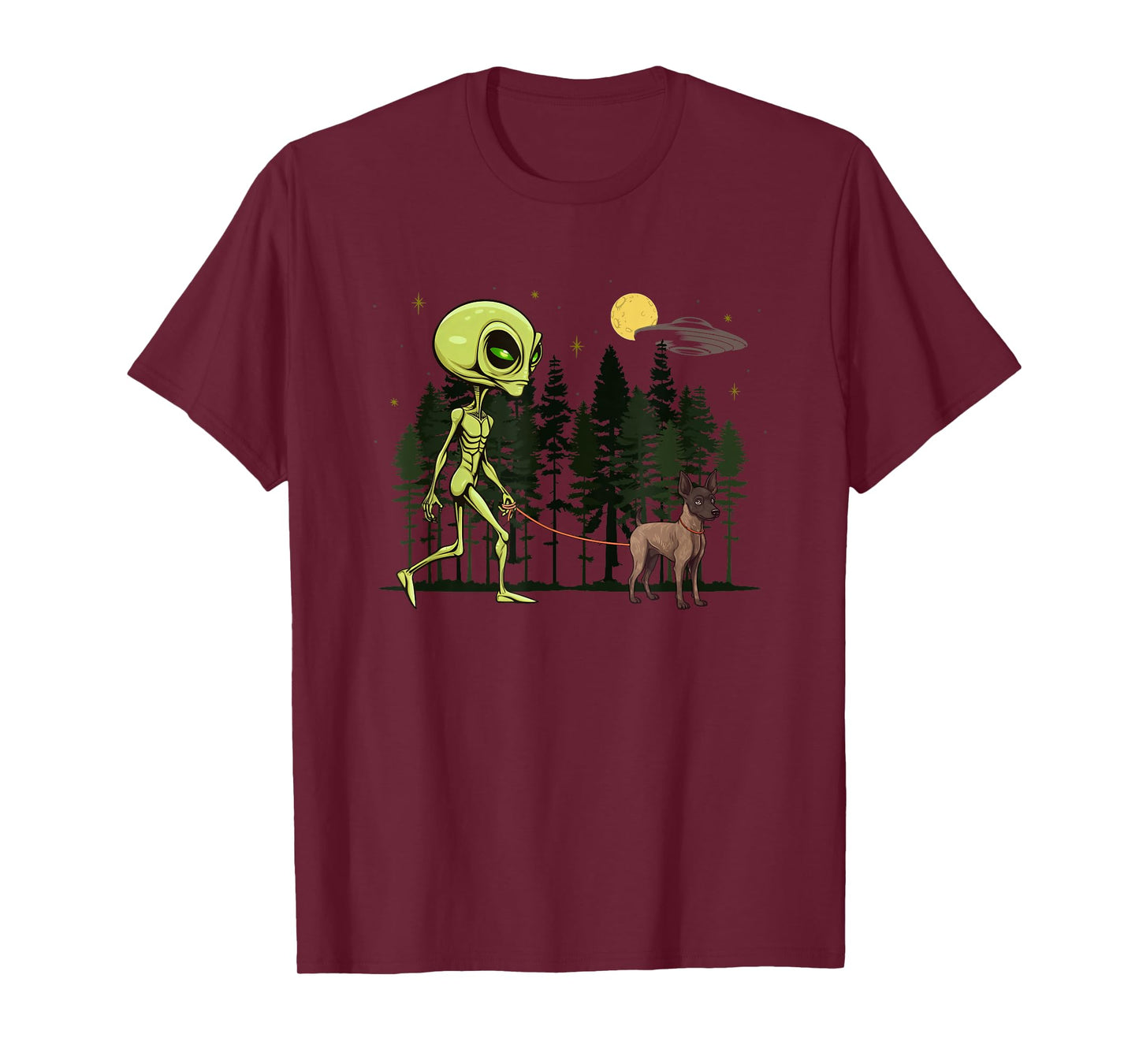 Funny Xoloitzcuintli Xolo Alien Walking UFO Pet Dog Mom Dad T-Shirt