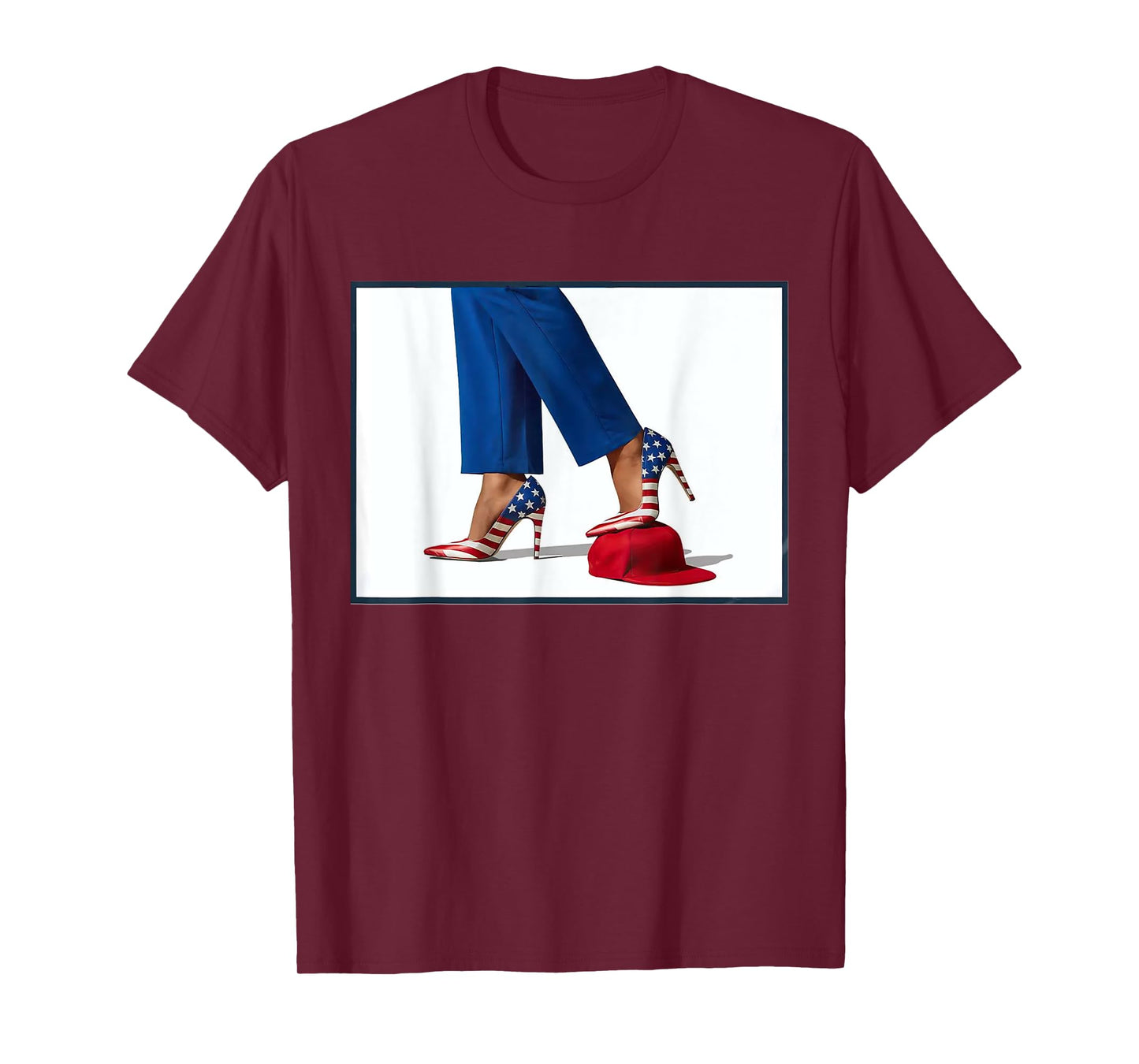 Kamala Harris High Heels Stepping On Red Maga Hat T-Shirt