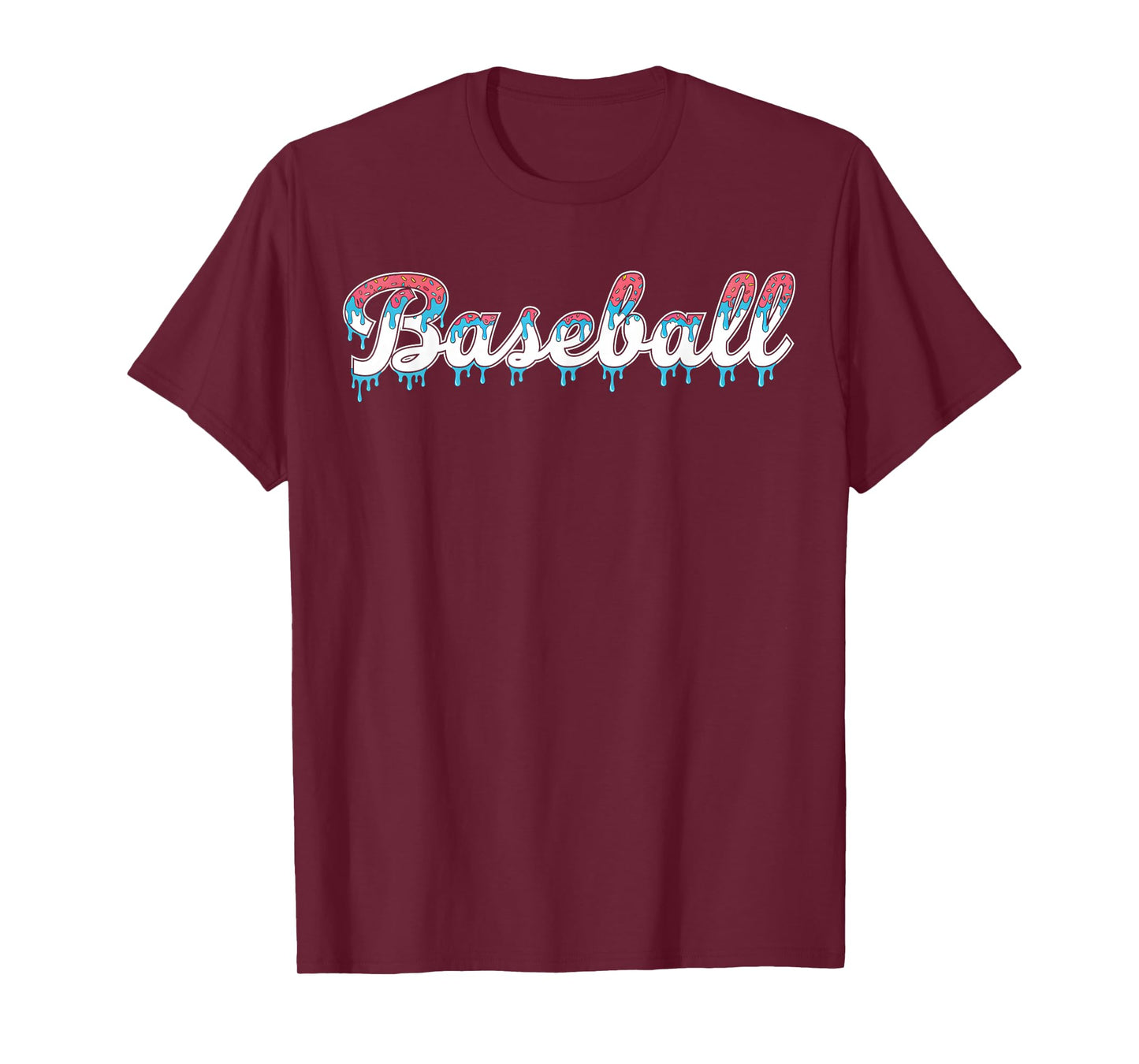 Baseball Ice Cream Drip Boys and Girls Batter Game Day T-Shirt