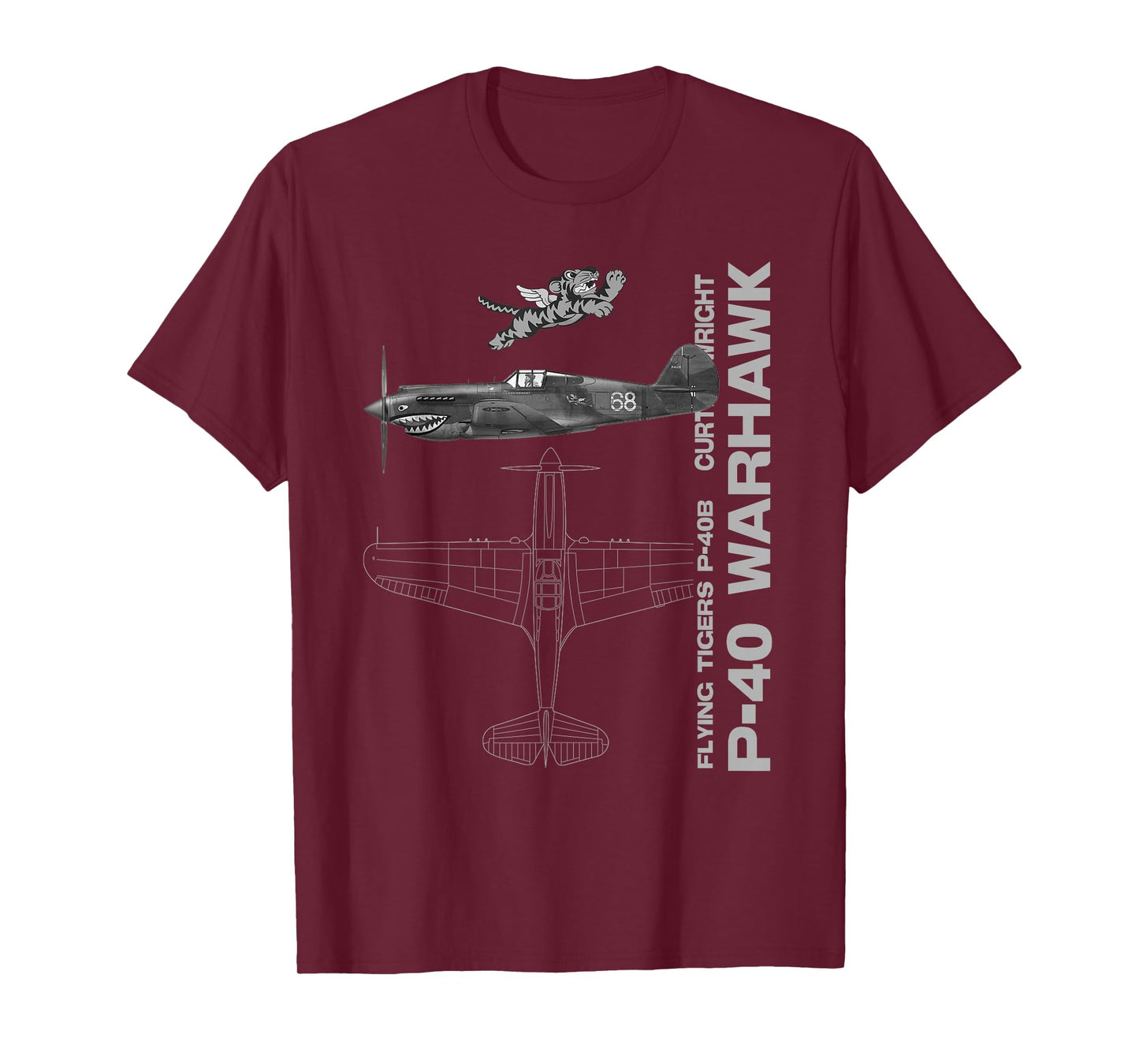 P-40 Warhawk WWII Fighter Airplane Profile T-shirt T-Shirt