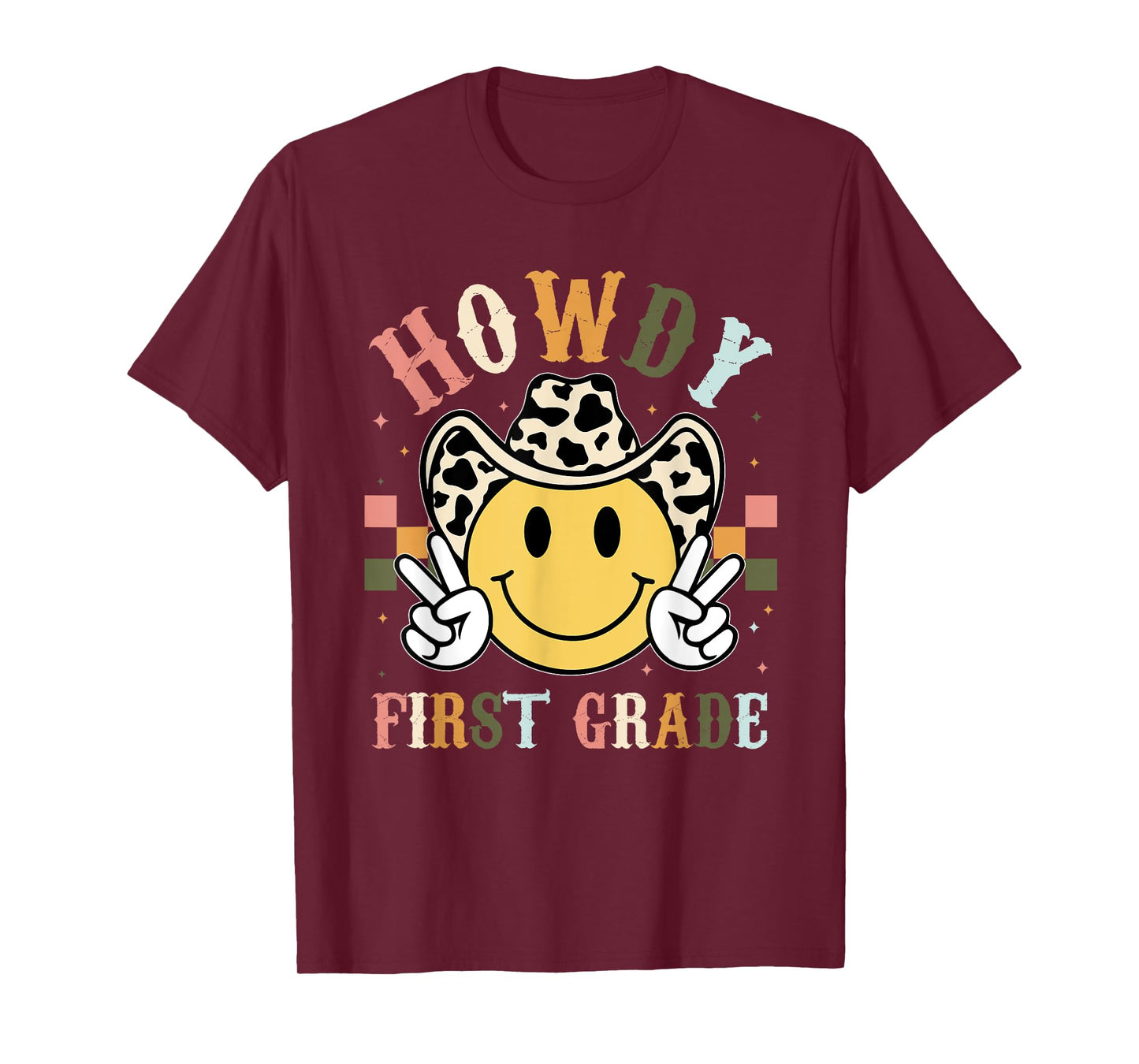 1st Grade Teacher Rodeo Country Western Howdy First Grade Men Women Kids T-Shirt