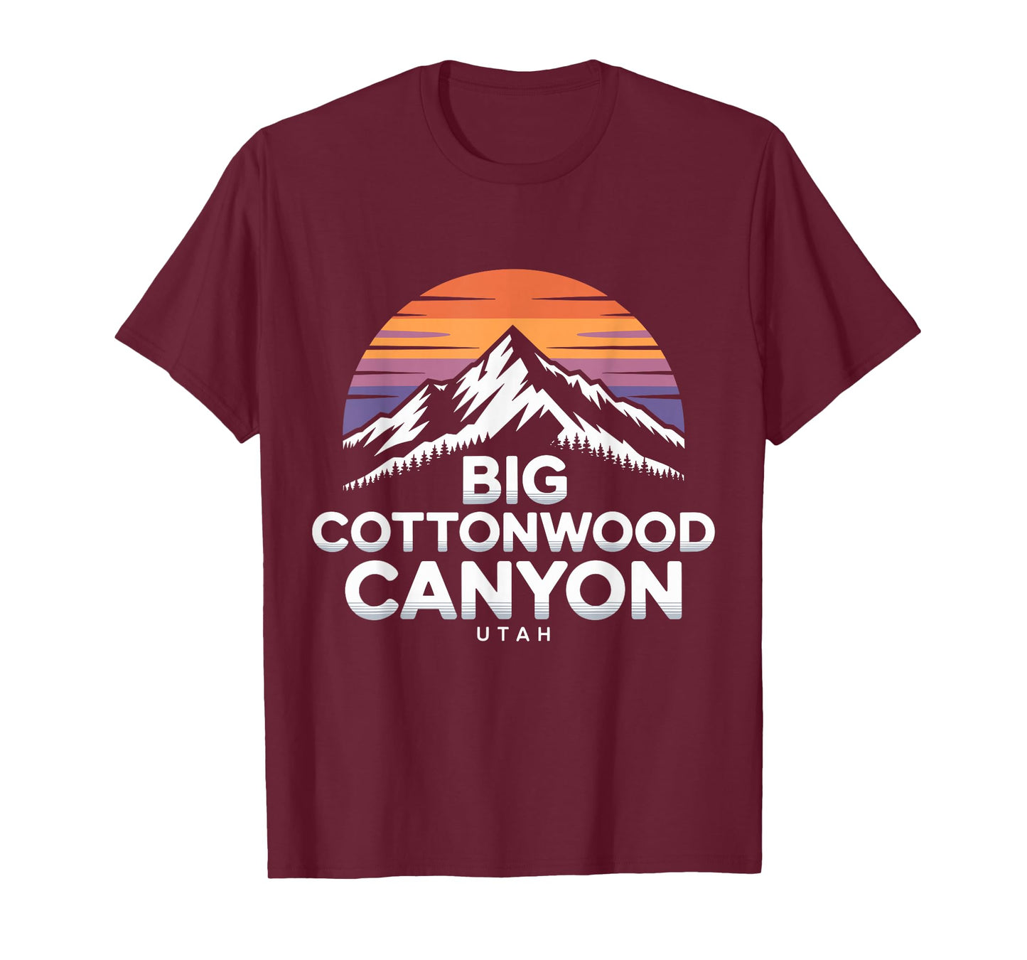 Big Cottonwood Canyon Utah Logo Wasatch Mountain Sunset T-Shirt
