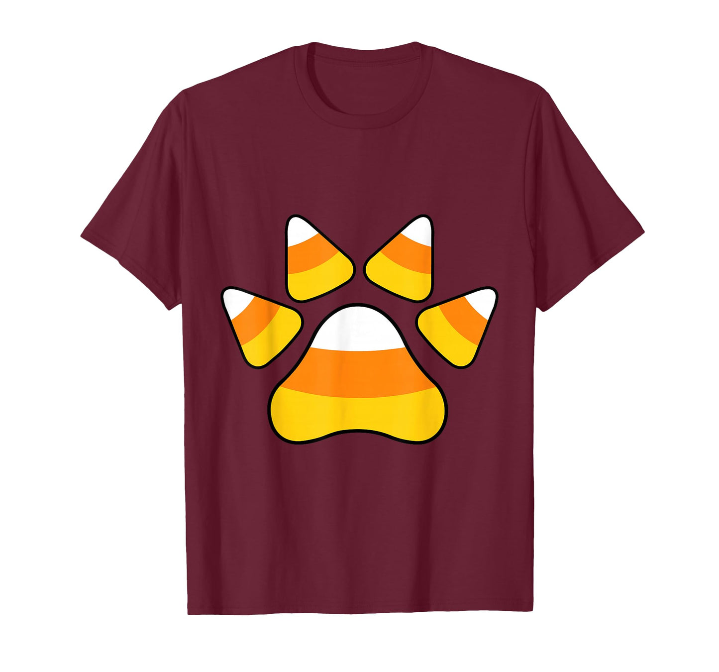 Halloween Candy Corn Paw Print T-Shirt For Animal Lovers T-Shirt