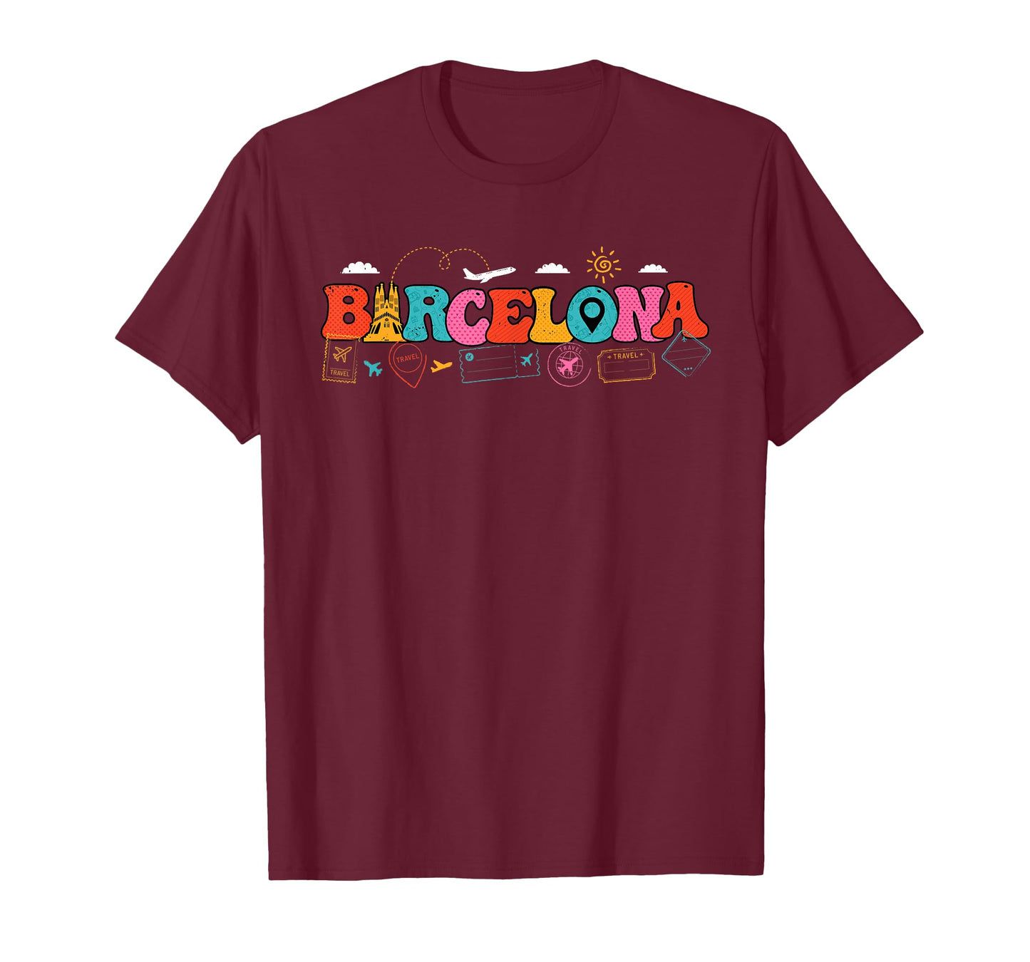 Barcelona Spain Europe Travel Spanish Pride Tourist Vacation T-Shirt