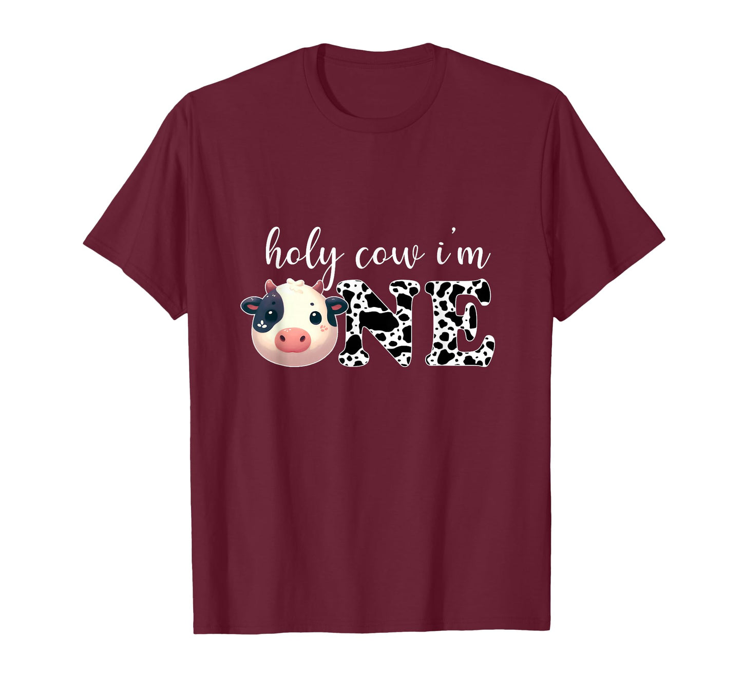 Holy Cow I'm One Cute Dairy Cow Farm Animal 1st Birthday T-Shirt