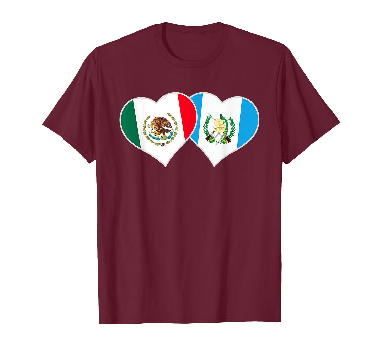 Mexican Guatemalan Flag Love Mexico Guatemala Heart T-Shirt
