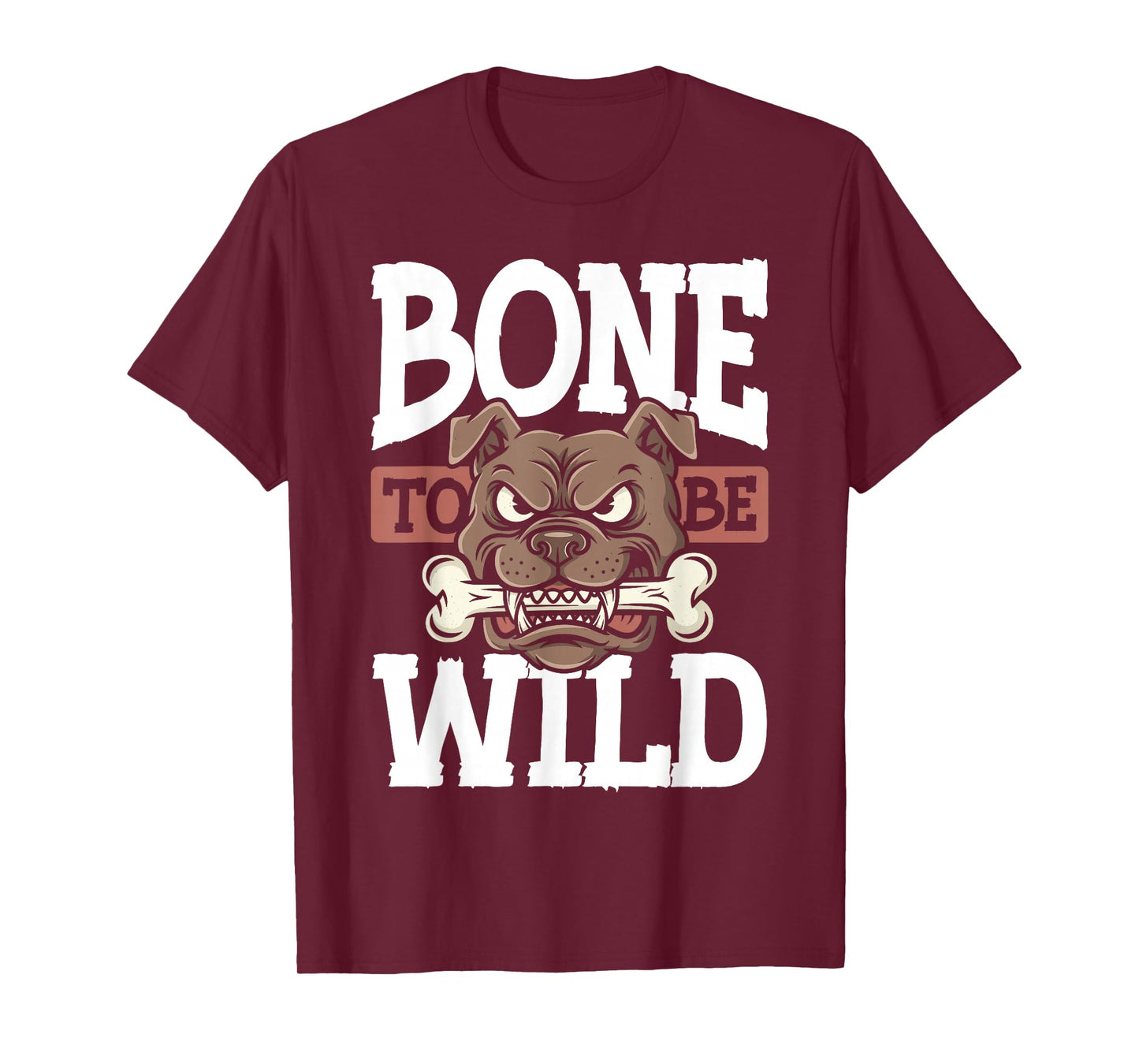 Tough Bulldog Holding Bone Dog Dads Funny Biker Dog Lovers T-Shirt