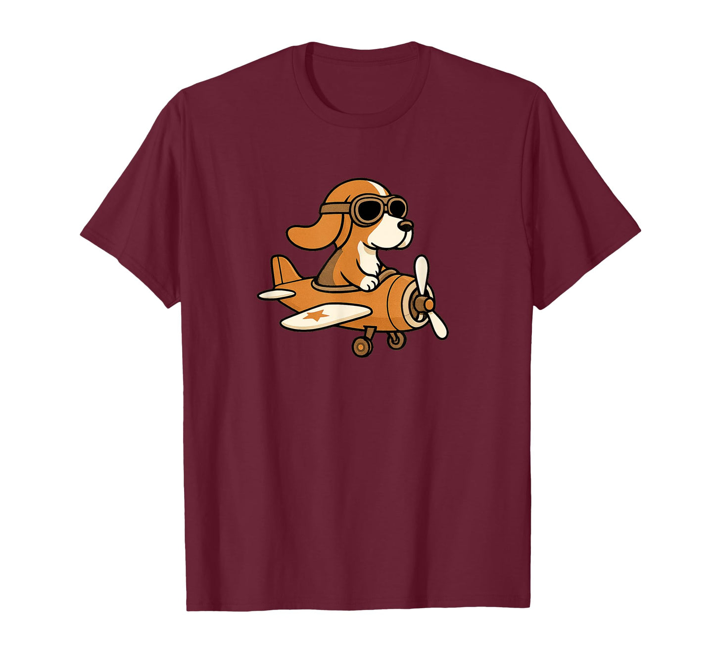 Beagle Flying a Plane Pilot Airplane - Funny Dog Mom Dad T-Shirt
