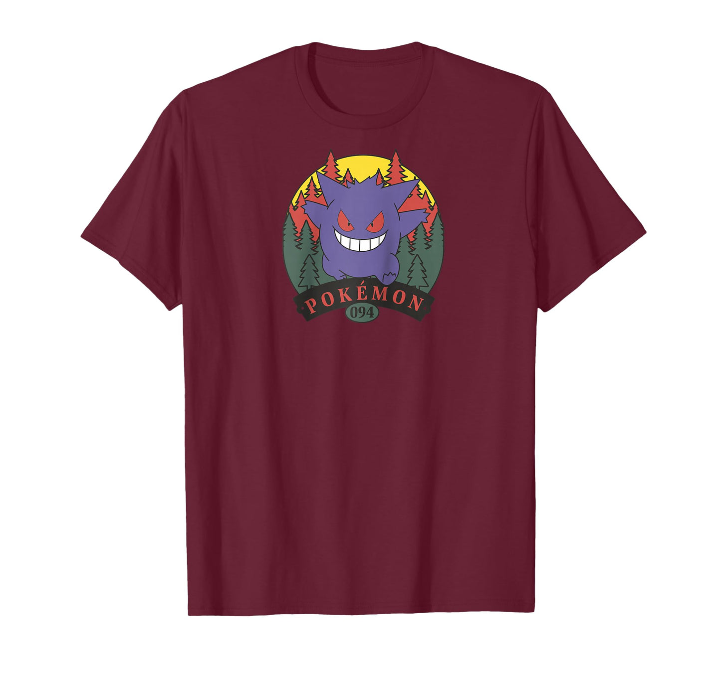 Pokémon 094 Gengar Outdoor Adventure Forest Park Badge Raglan Baseball Tee