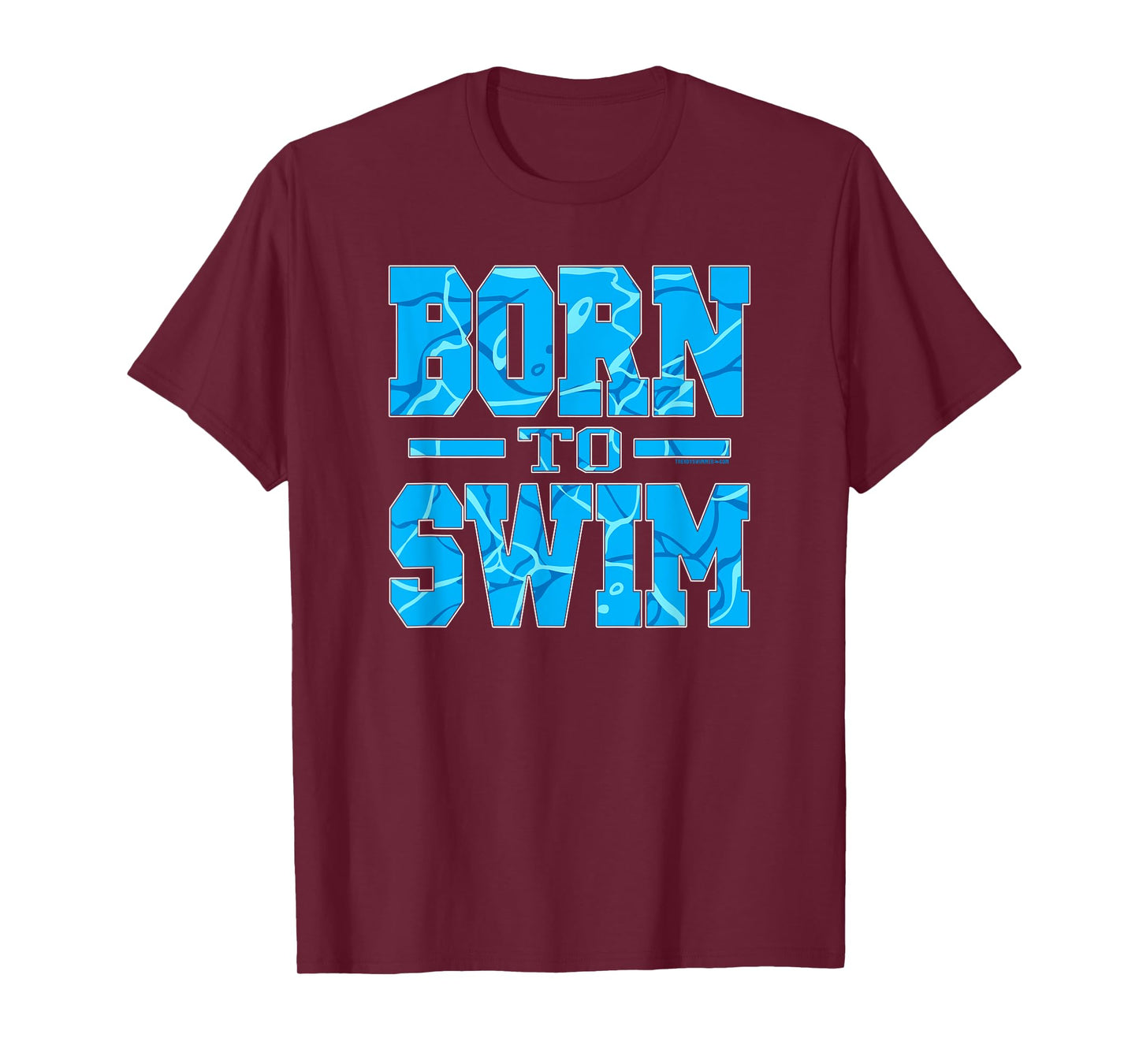 Born To Swim Water Pattern Athletic Swimming T-Shirt