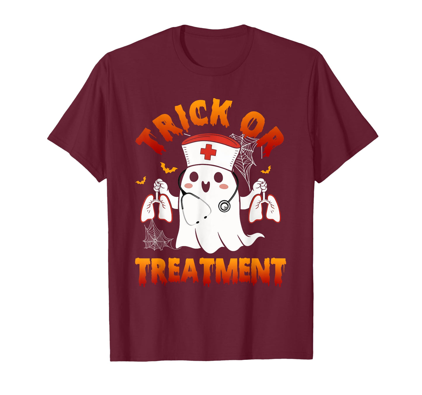Trick Or Treatment Boo Respiratory Therapist Ghost Halloween T-Shirt