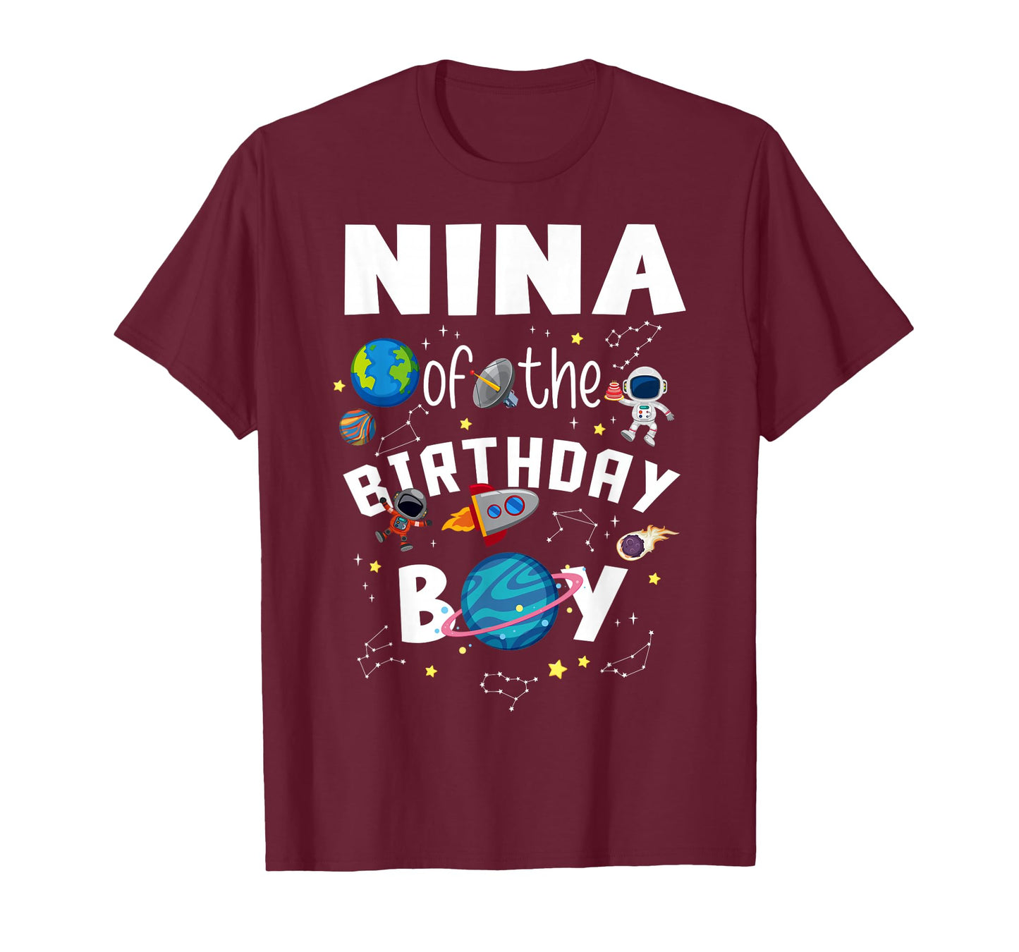 Birthday Boy Astronaut Party Look with Rocket and Stars for T-Shirt