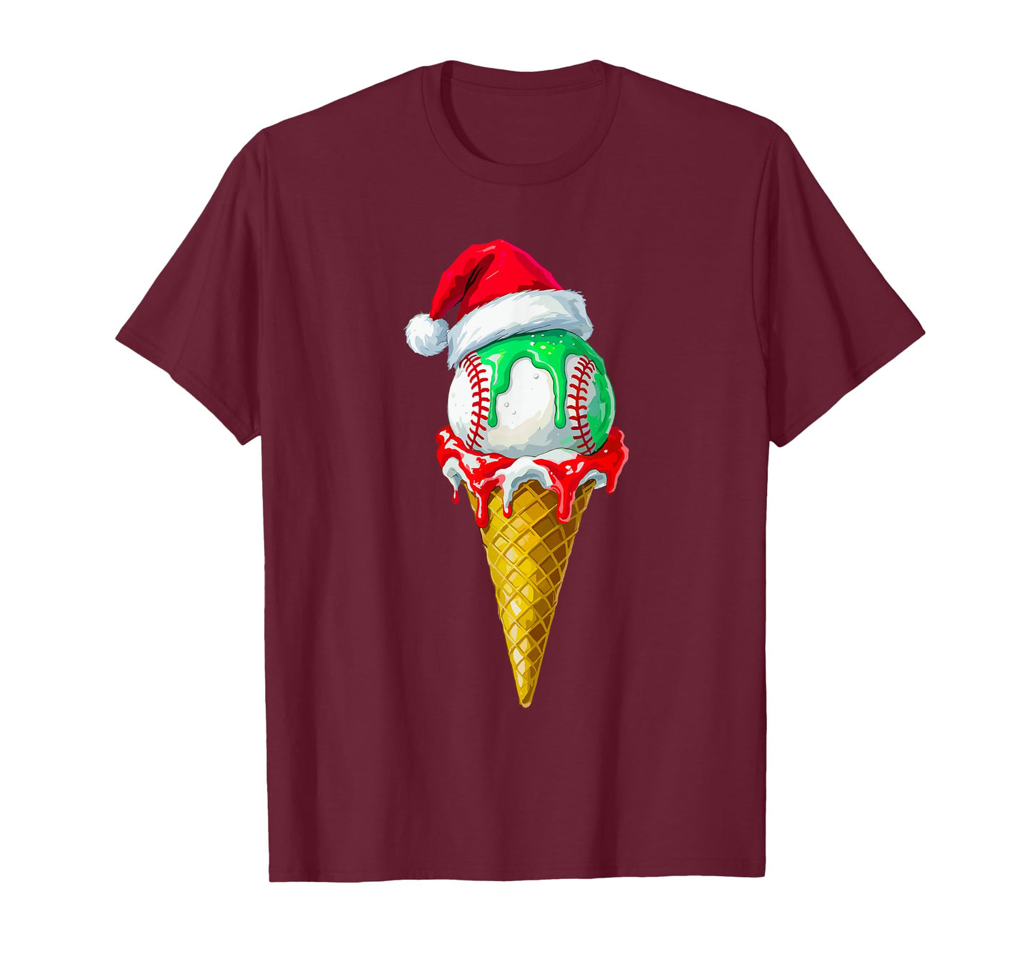 Ice Cream Drip Baseball Christmas Baseball Drip for Boys T-Shirt