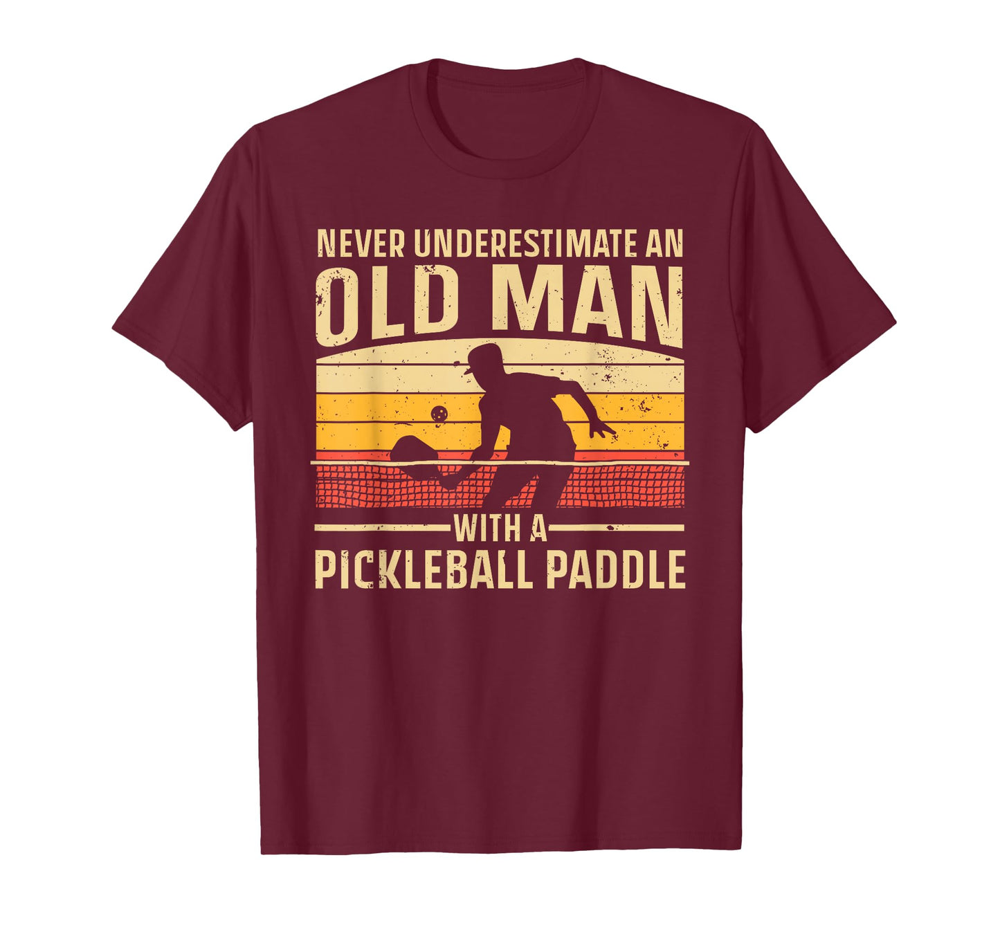 Cool Pickleball Art for Men Grandpa Paddle Pickleball Player T-Shirt
