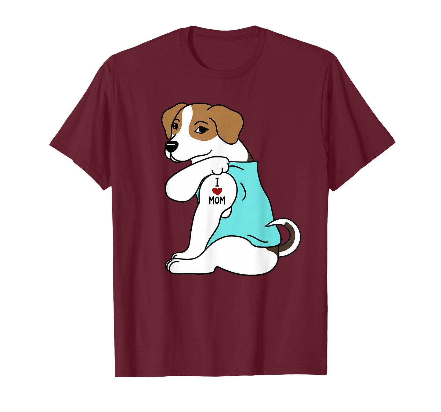 I Love Mom Tattoo Jack Russell Terrier Mother's Day Dog T-Shirt