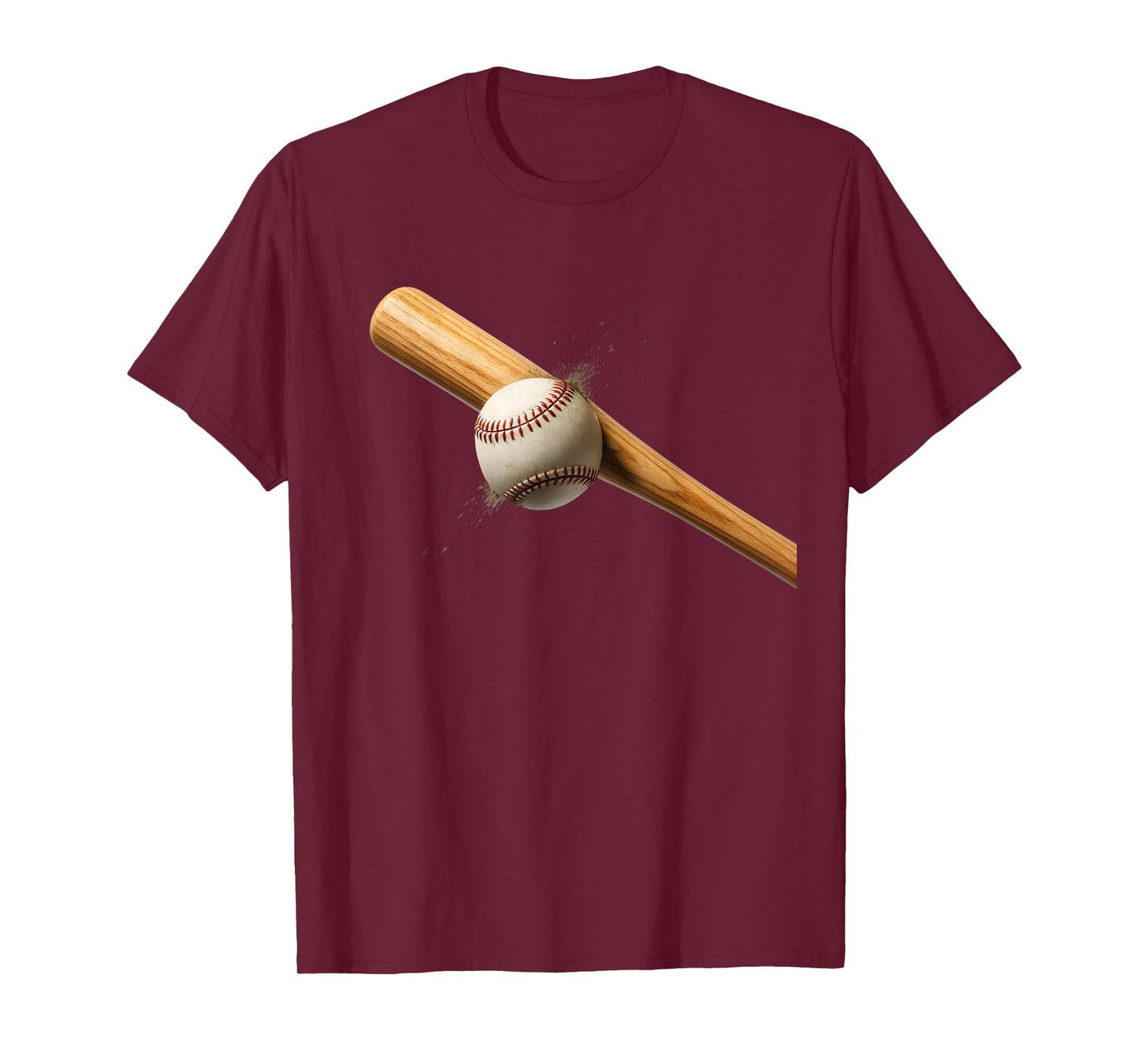 Baseball Bat Hitting Ball Boys Girls Cool Home Run Baseball T-Shirt
