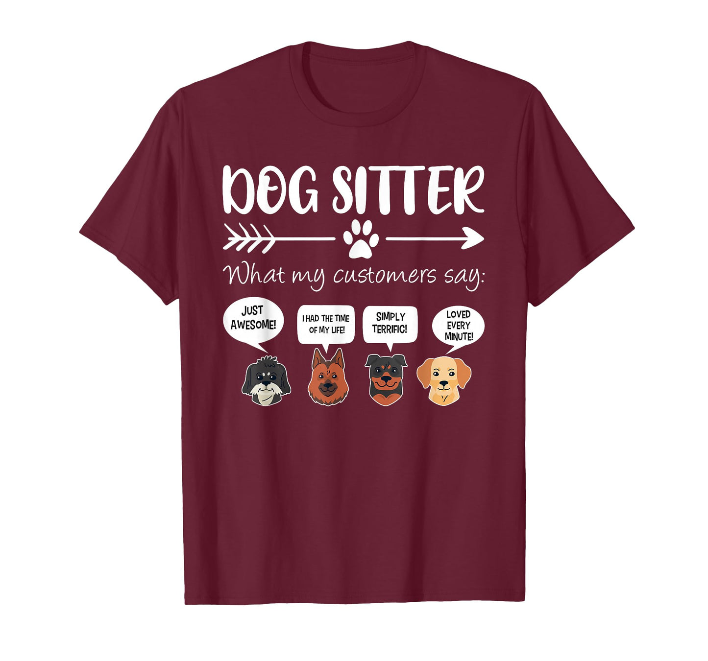 Dog Sitter Dog Sitter Gift Funny Dog Faces Dog-Sitter T-Shirt