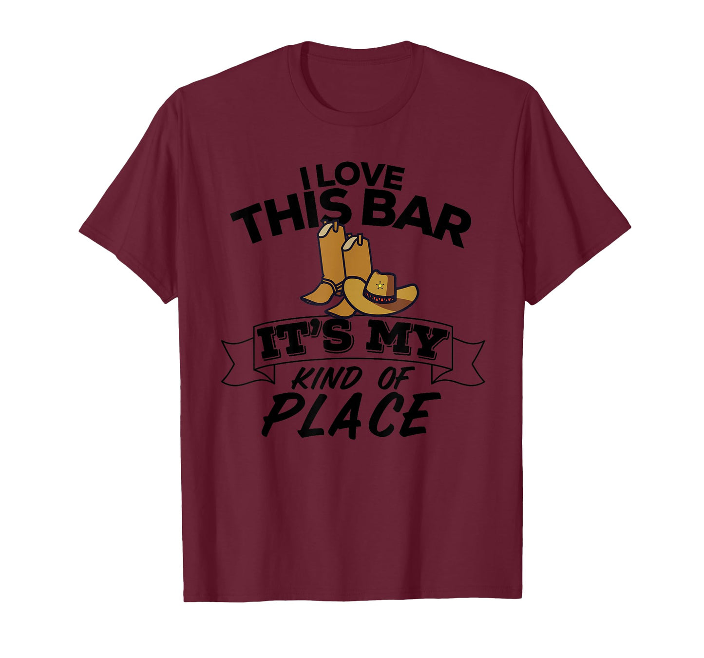 I Love This Bar It's My Kind Of Place Country Music Lyrics T-Shirt