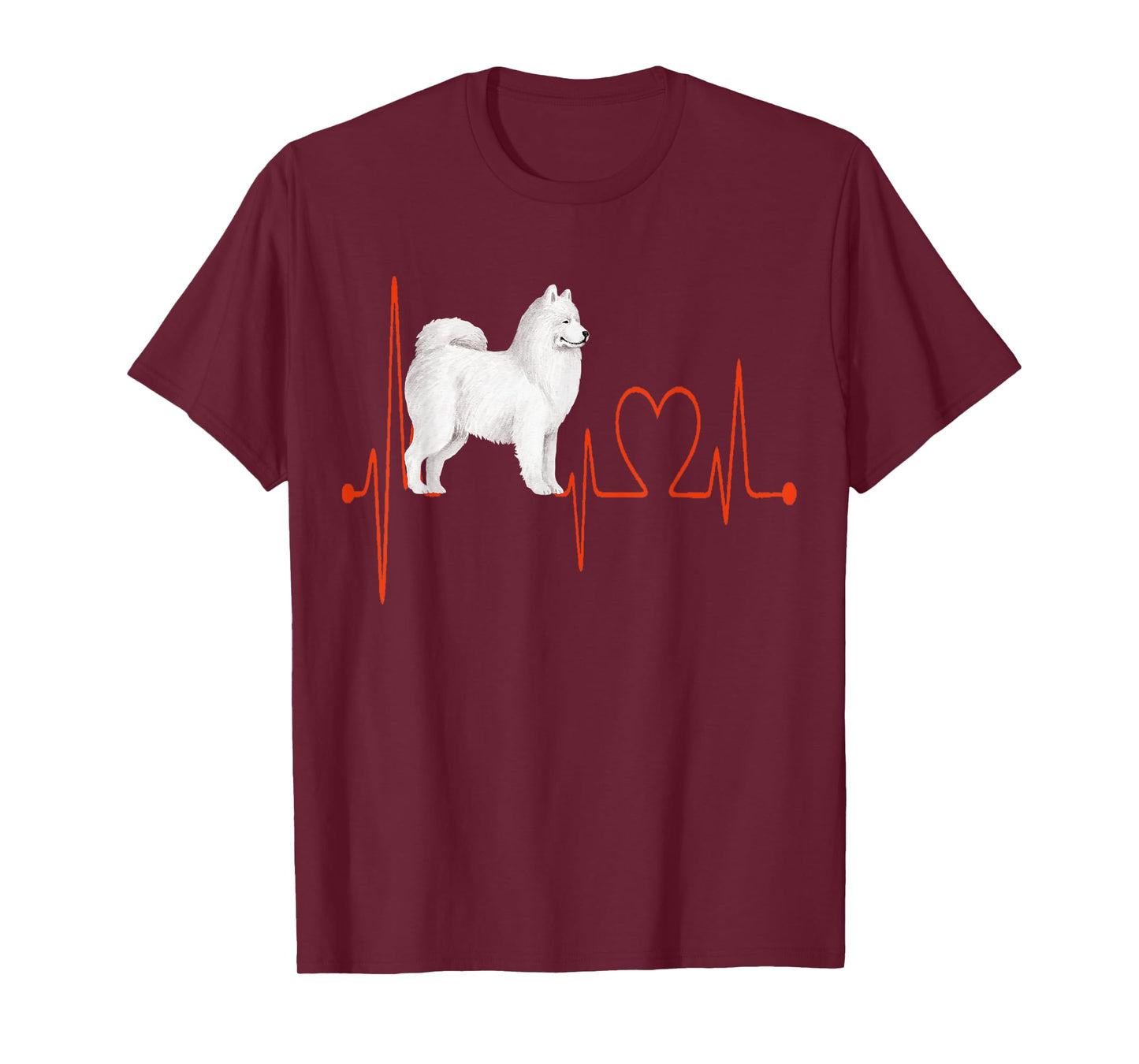 Samoyed Russian Dog Heartbeat EKG My Dogs Are My Cardio T-Shirt