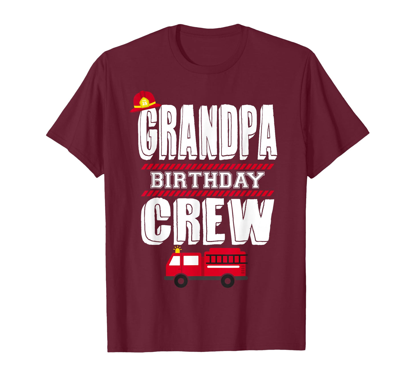 Grandpa Birthday Crew Fire Truck Fireman Party T-Shirt T-Shirt
