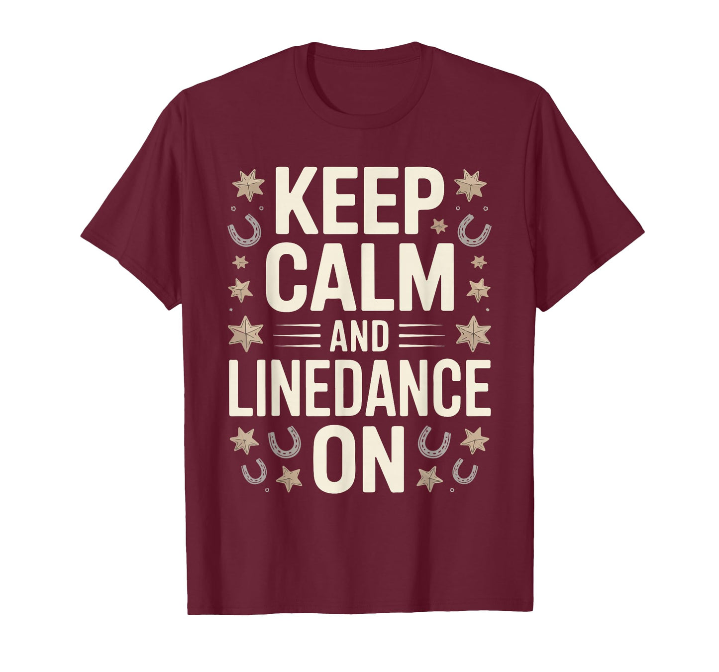 Keep Calm and Line Dance On Retro Sunset T-Shirt