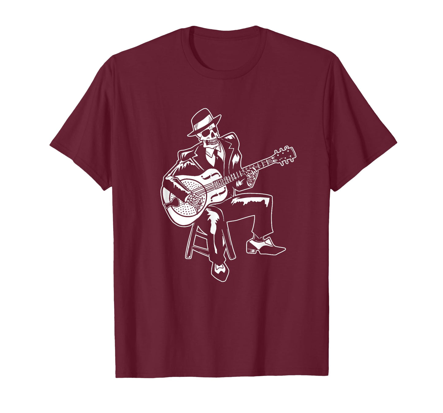 Skeleton Guitar Player Bluesman Vintage Blues Guitarist T-Shirt